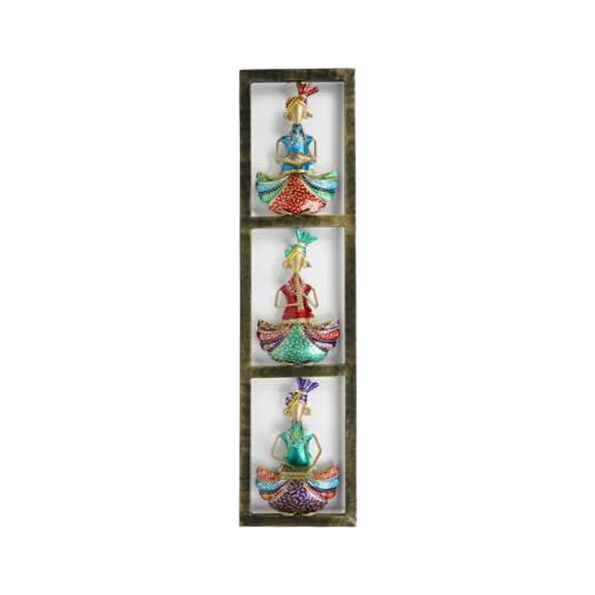 Metal 3-Sardar Painted Vertical Frame – Handcrafted Wall Art Panel