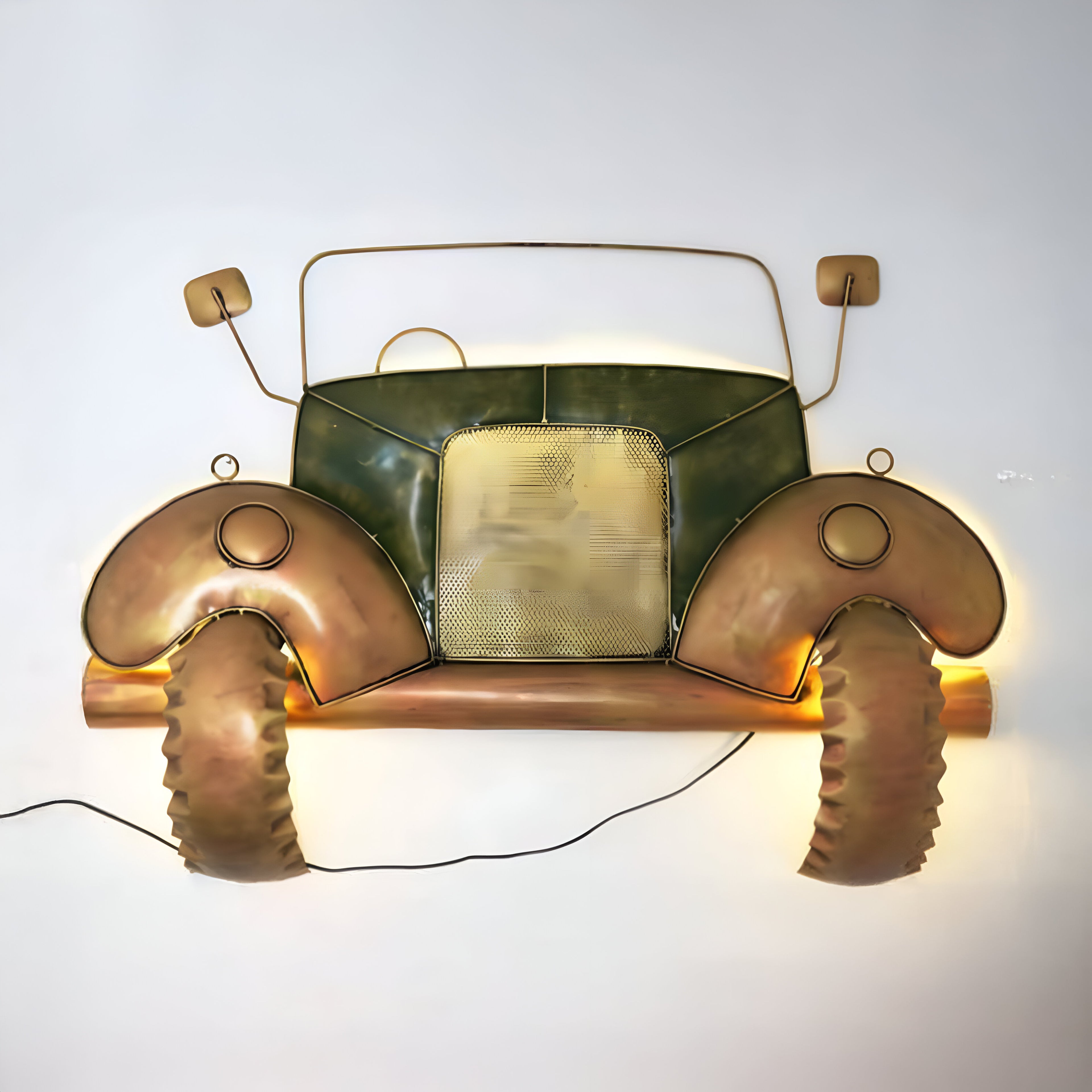 Car Face Wall Decor – Retro Automotive Front Design for Garage, Man Cave & Home Interiors
