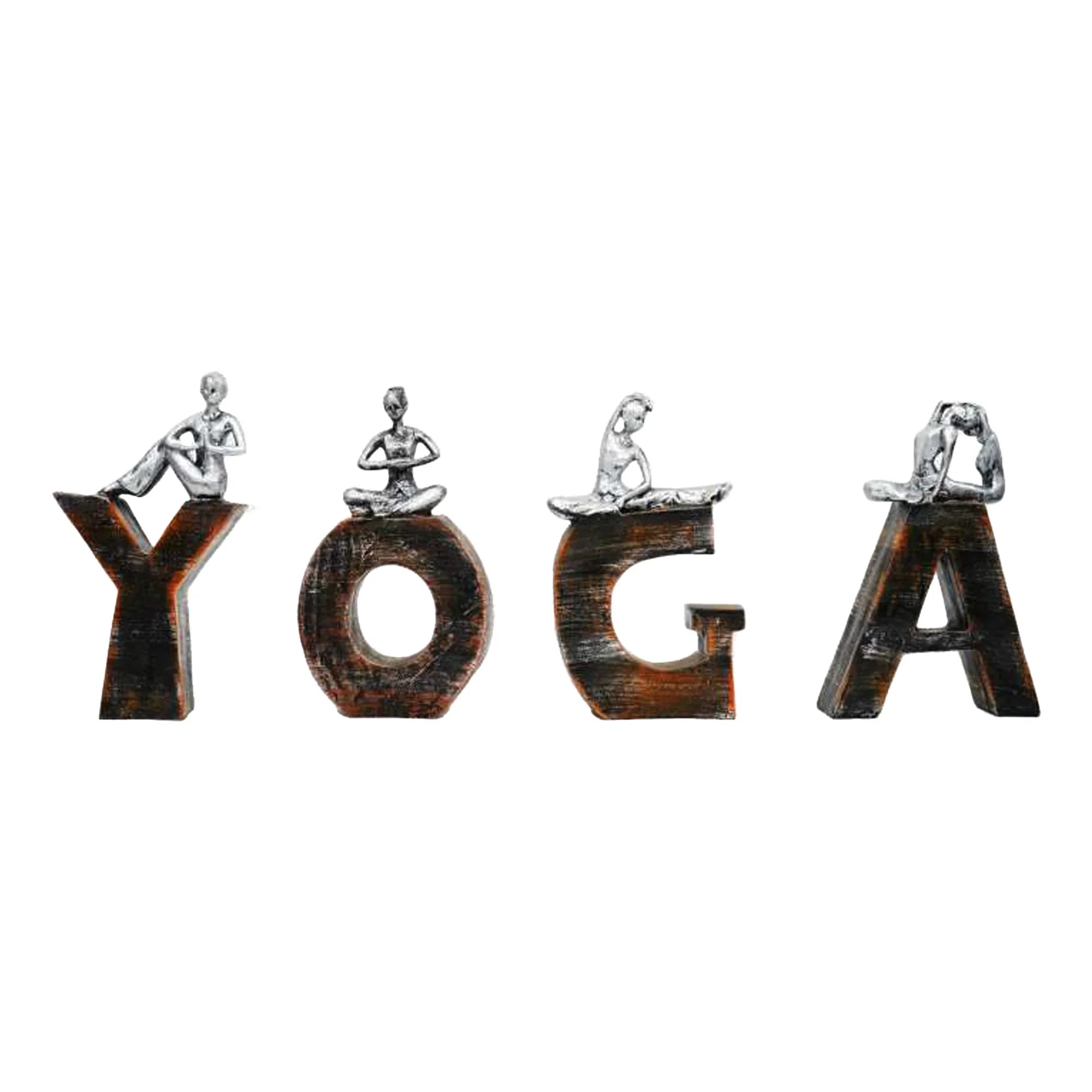 Antique Yoga Pose Statue – Spiritual Home Decor for Balance & Serenity