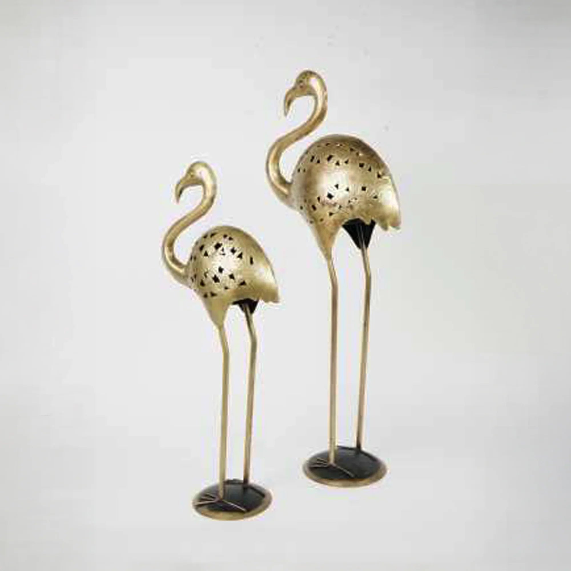 Metal Bagula Tea Light Holders – Set of 2 | Handcrafted Decorative Candle Stands