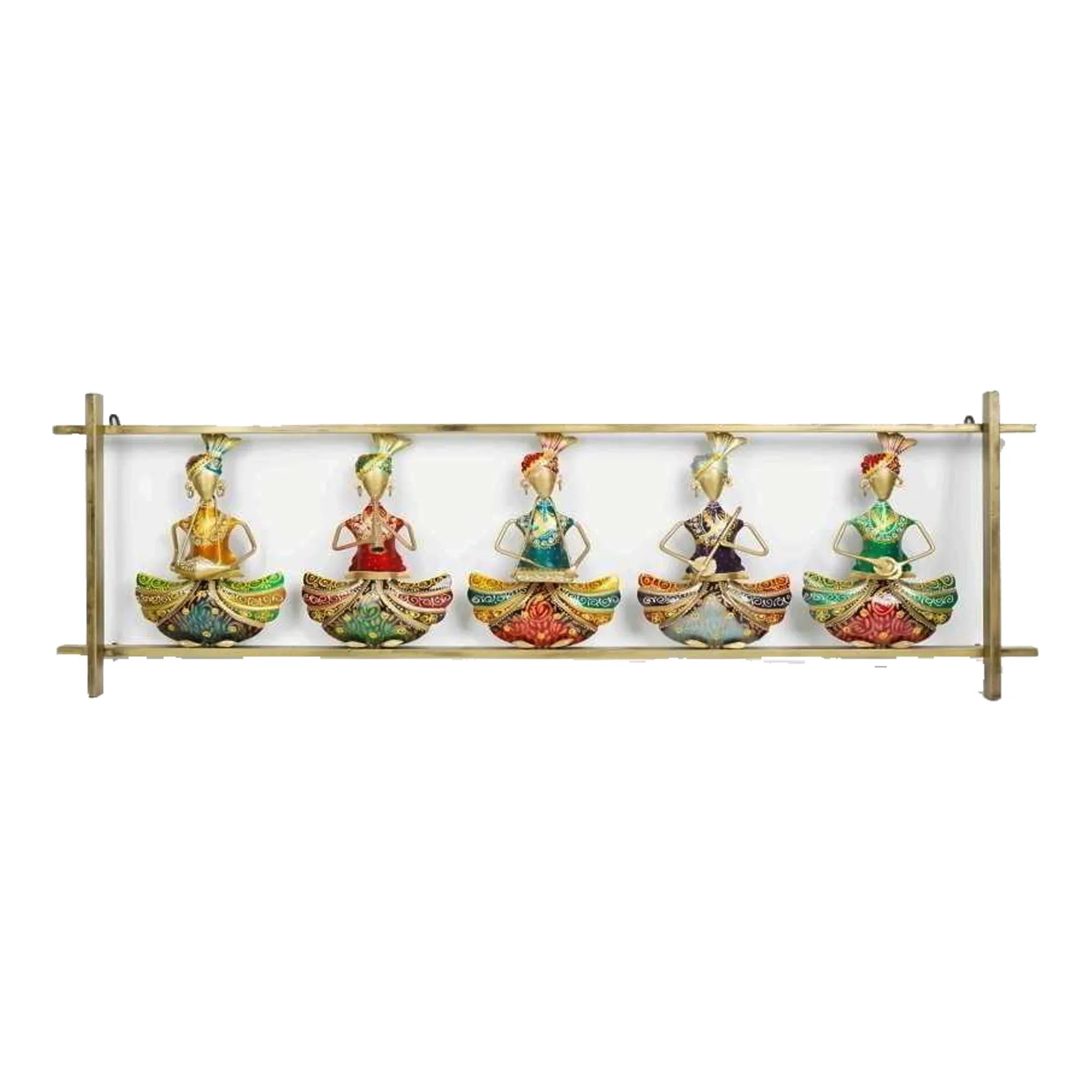 Iron 5 Musician Frame – Handcrafted Rajasthani Folk Art Wall Décor