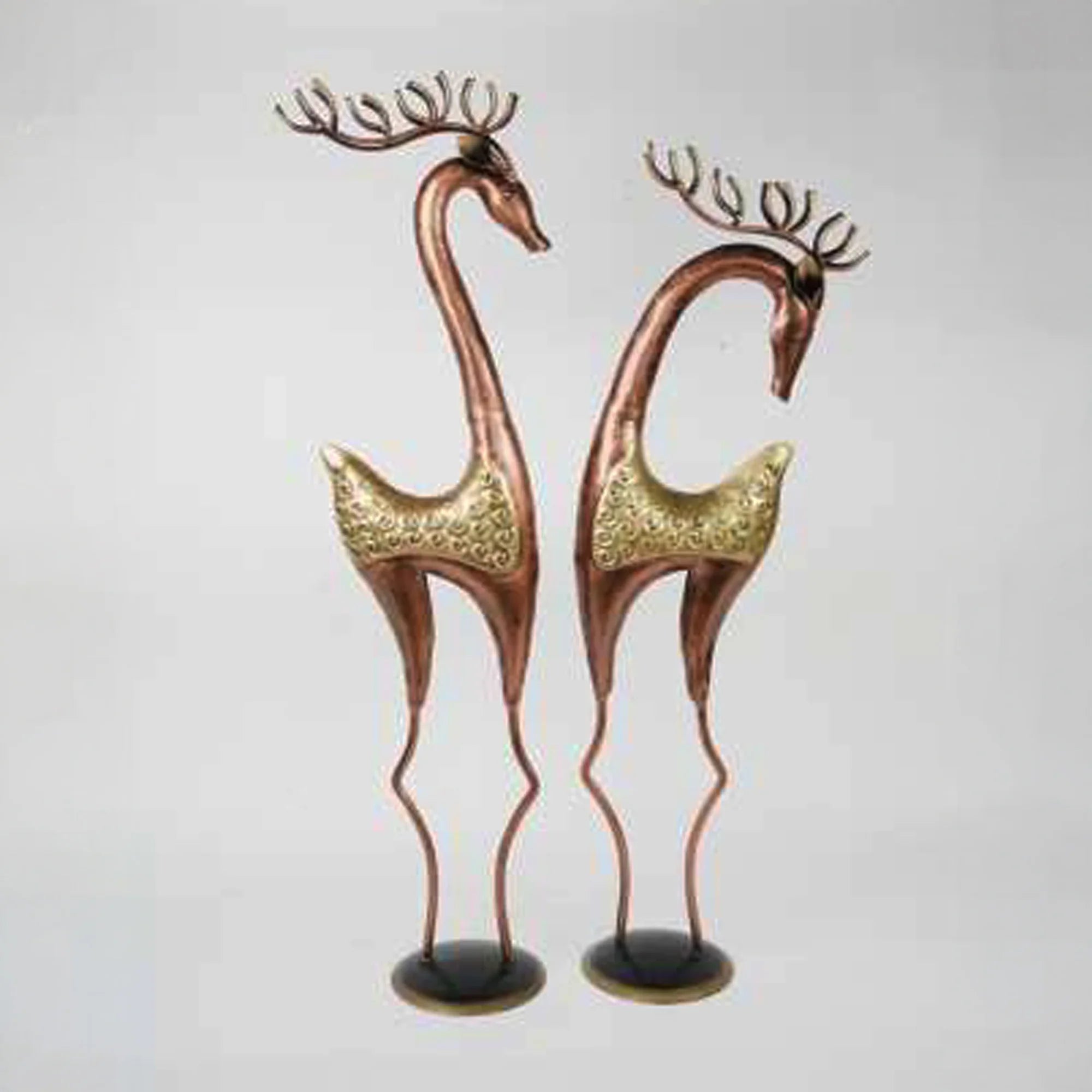 Decorative Metal Reindeer Figurines – Set of 2 | Handcrafted Holiday & Home Décor