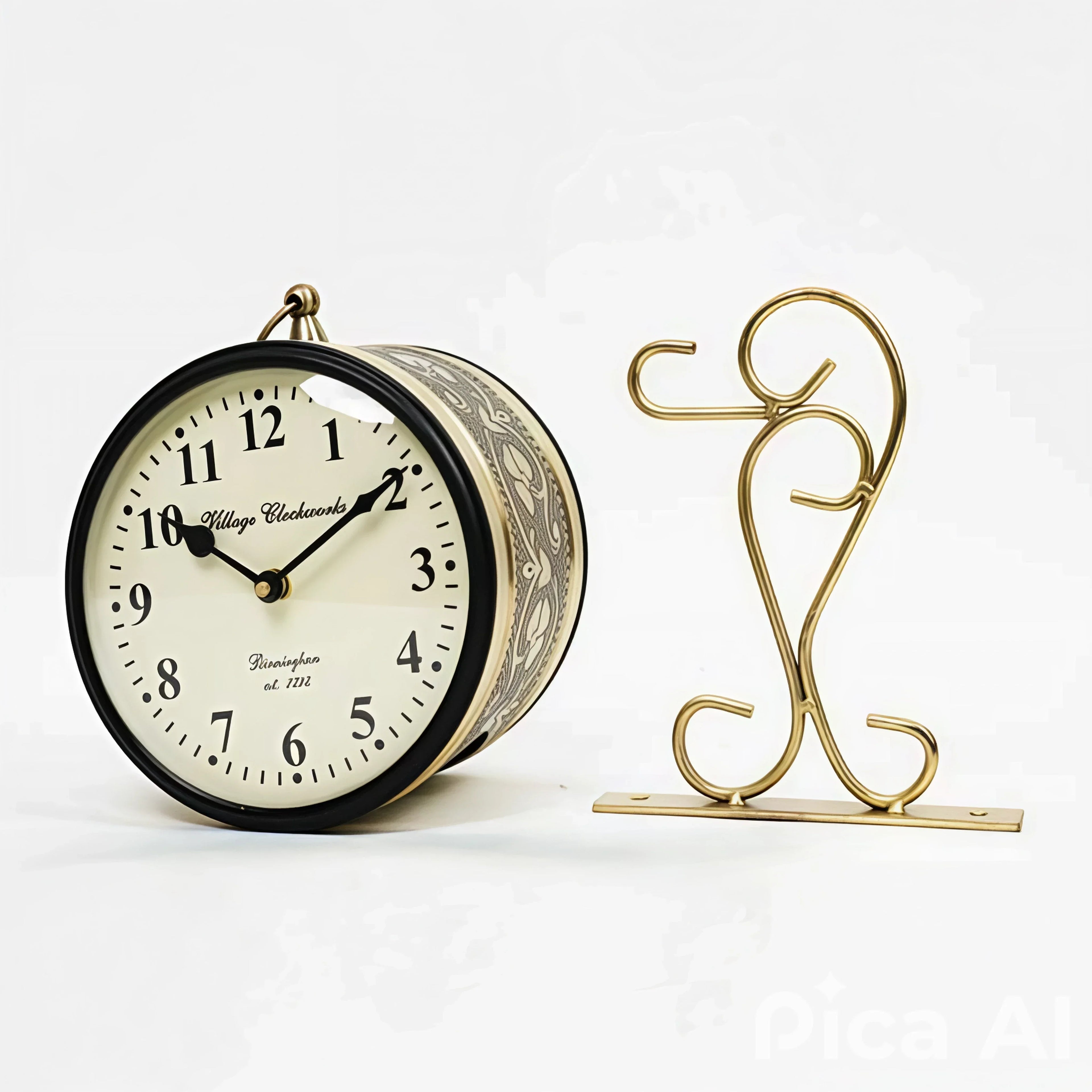 Railway Clock with Wall Hanger – Double-Sided Station Clock for Home, Café & Office Décor