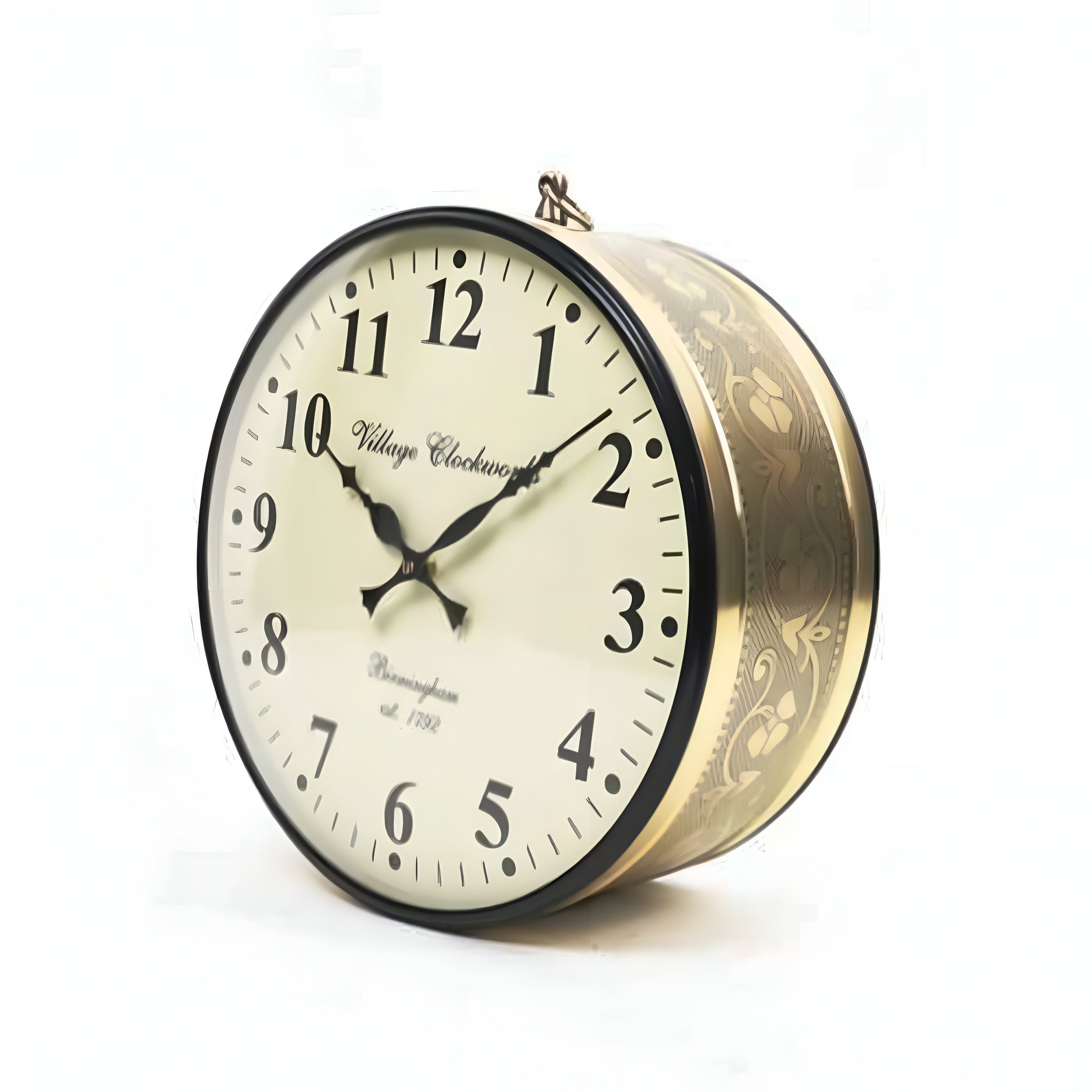 12” Vintage Railway Wall Clock with Hanger – Double-Sided Station Clock for Home, Office & Café Décor