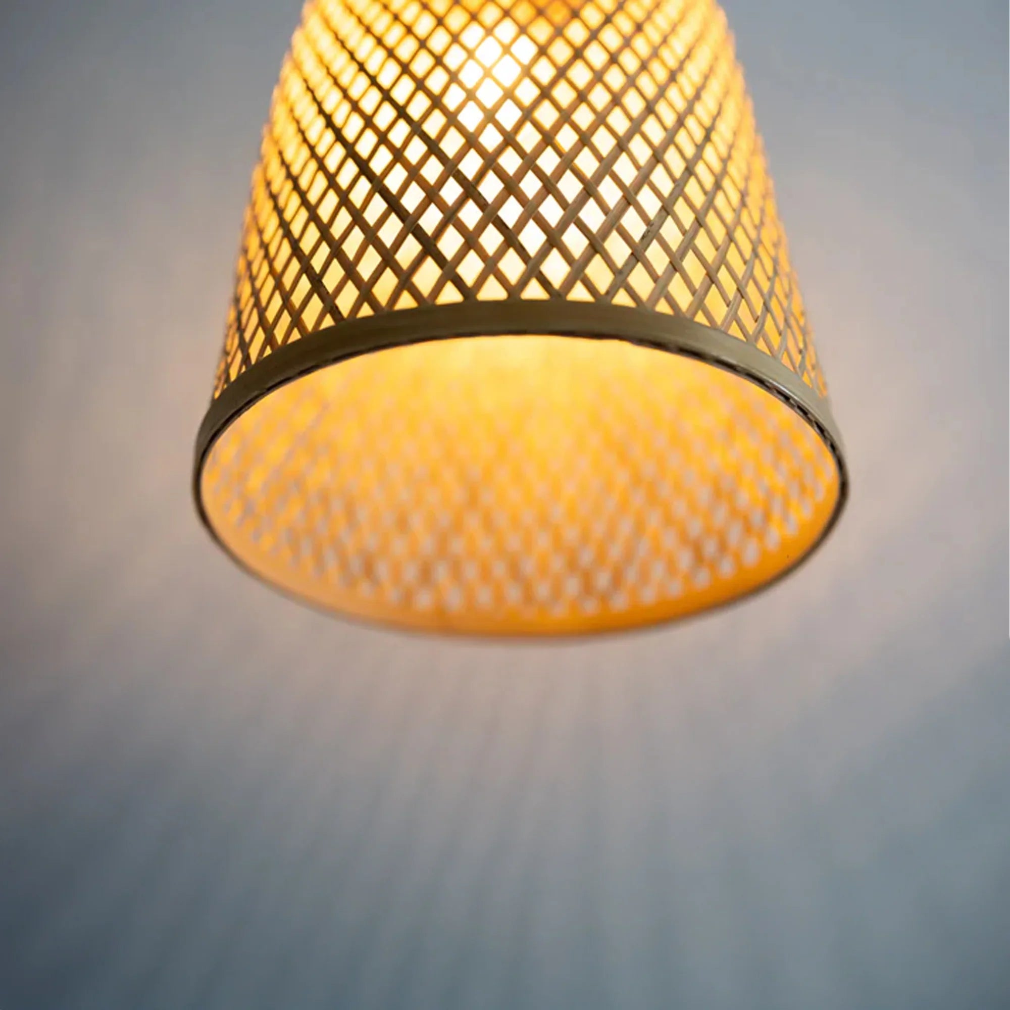 Bamboo Woven Pendant Light | Natural Fiber Boho Lampshade - FBLS0014