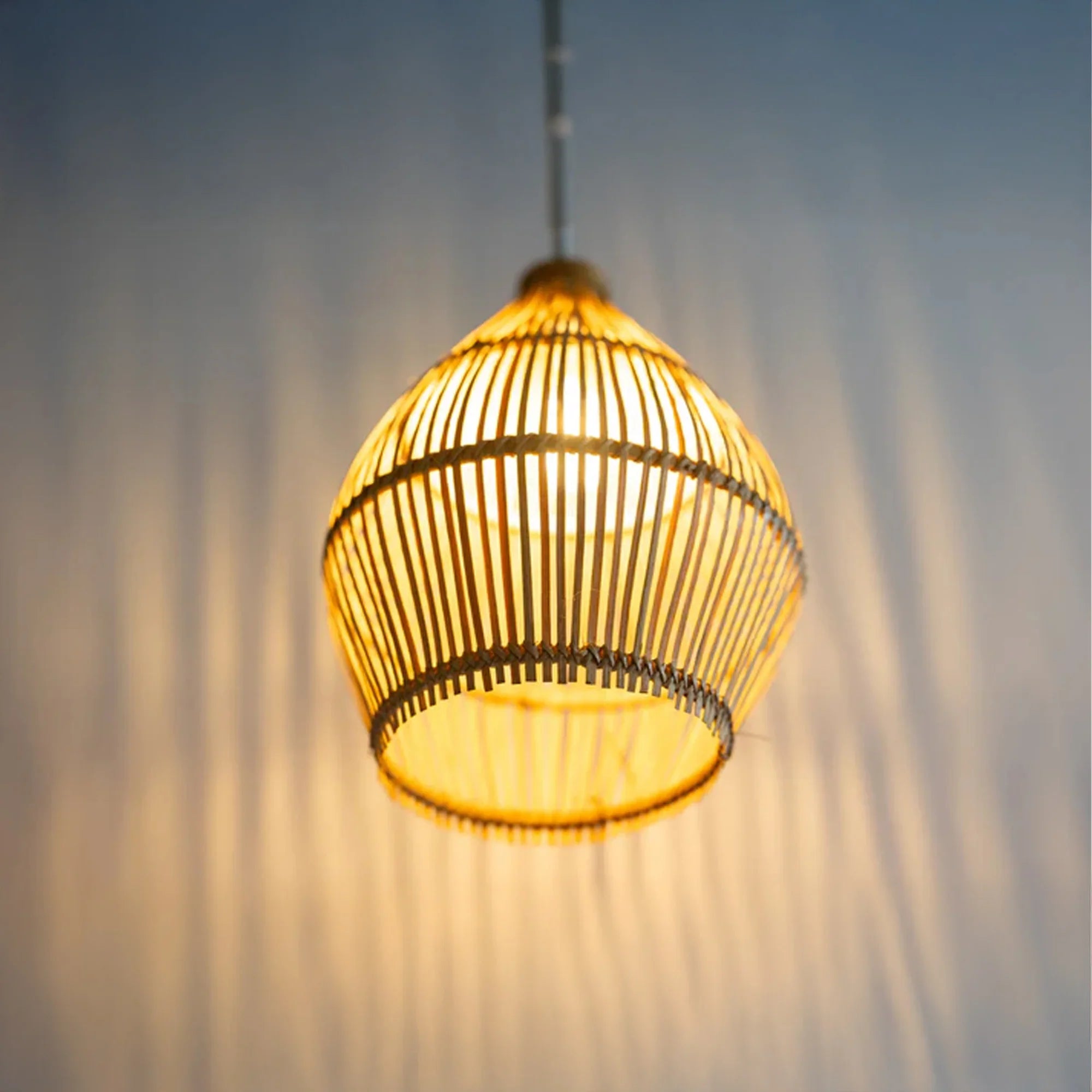 Natural Bamboo Lampshade – Handwoven Pendant Light Shade for Boho & Modern Spaces