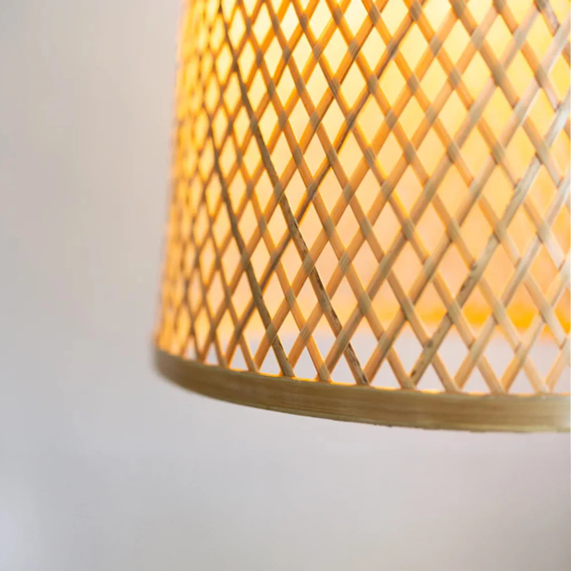 Bamboo Woven Pendant Light | Natural Fiber Boho Lampshade - FBLS0014