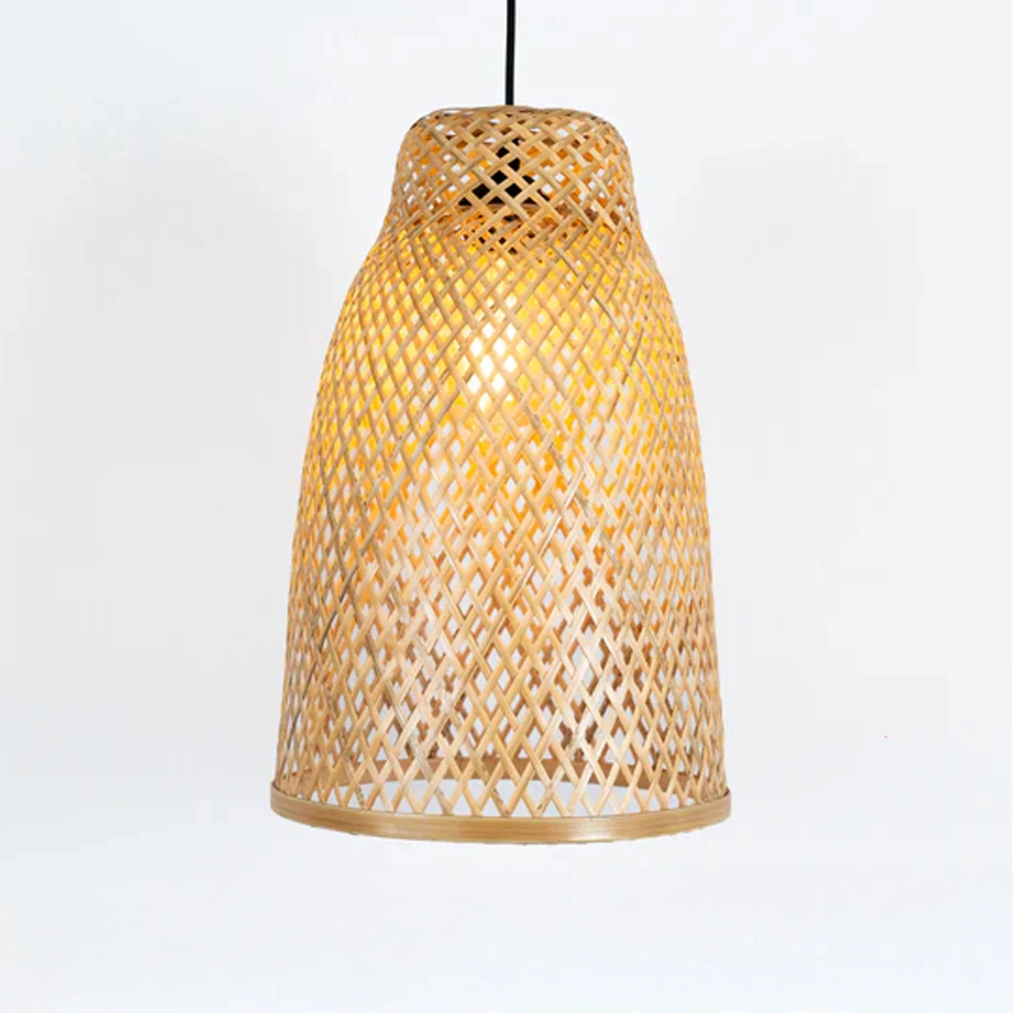 Bamboo Woven Pendant Light | Natural Fiber Boho Lampshade - FBLS0014