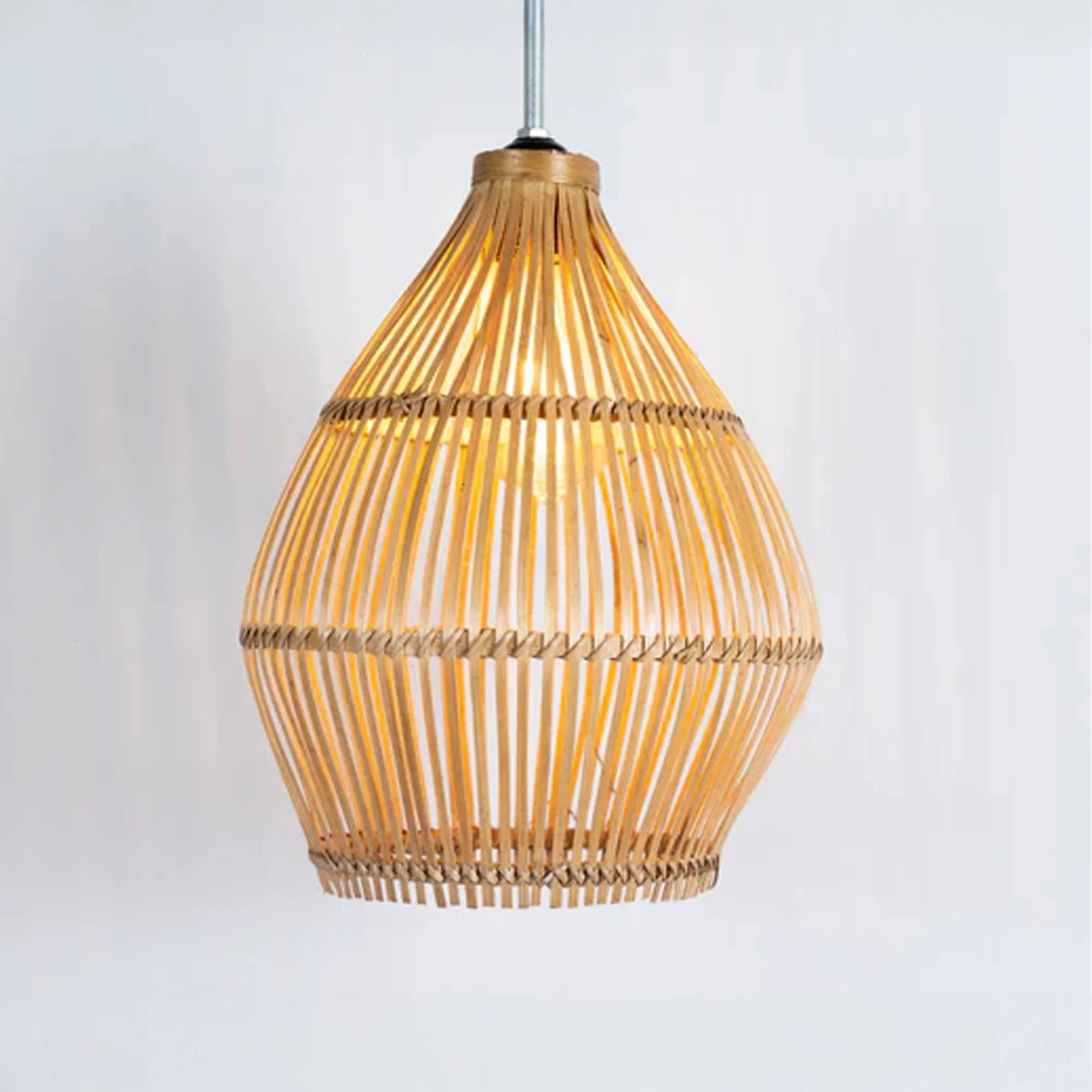 Natural Bamboo Lampshade – Handwoven Pendant Light Shade for Boho & Modern Spaces
