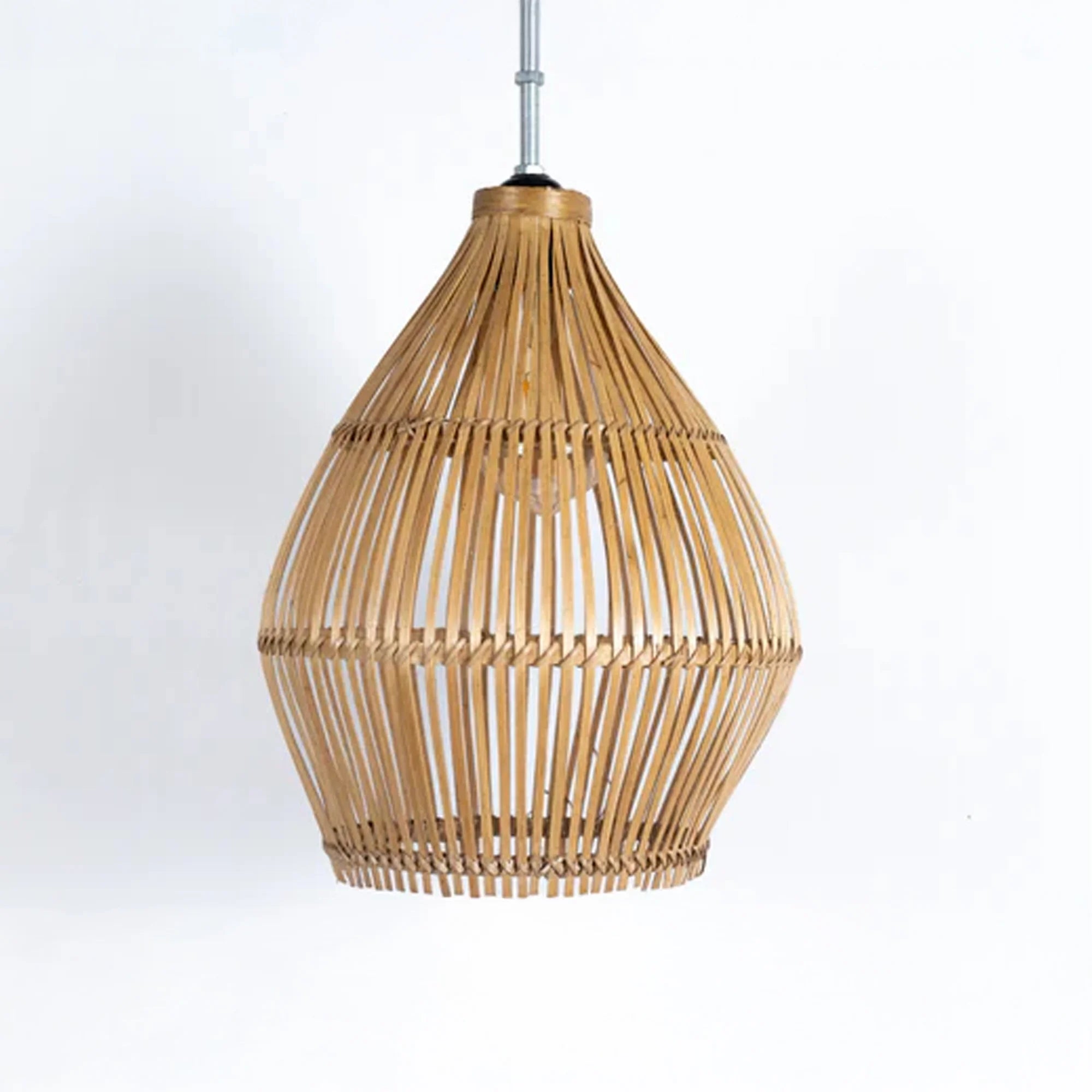 Natural Bamboo Lampshade – Handwoven Pendant Light Shade for Boho & Modern Spaces
