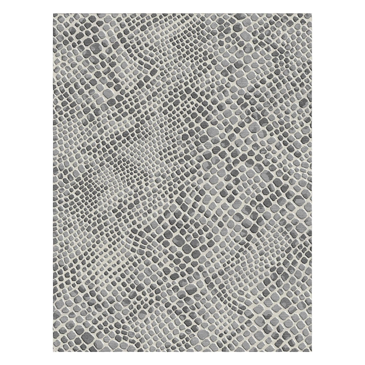 Gray Wool Hand Tufted Carpet Rug for Living Spaces | F-HT-036