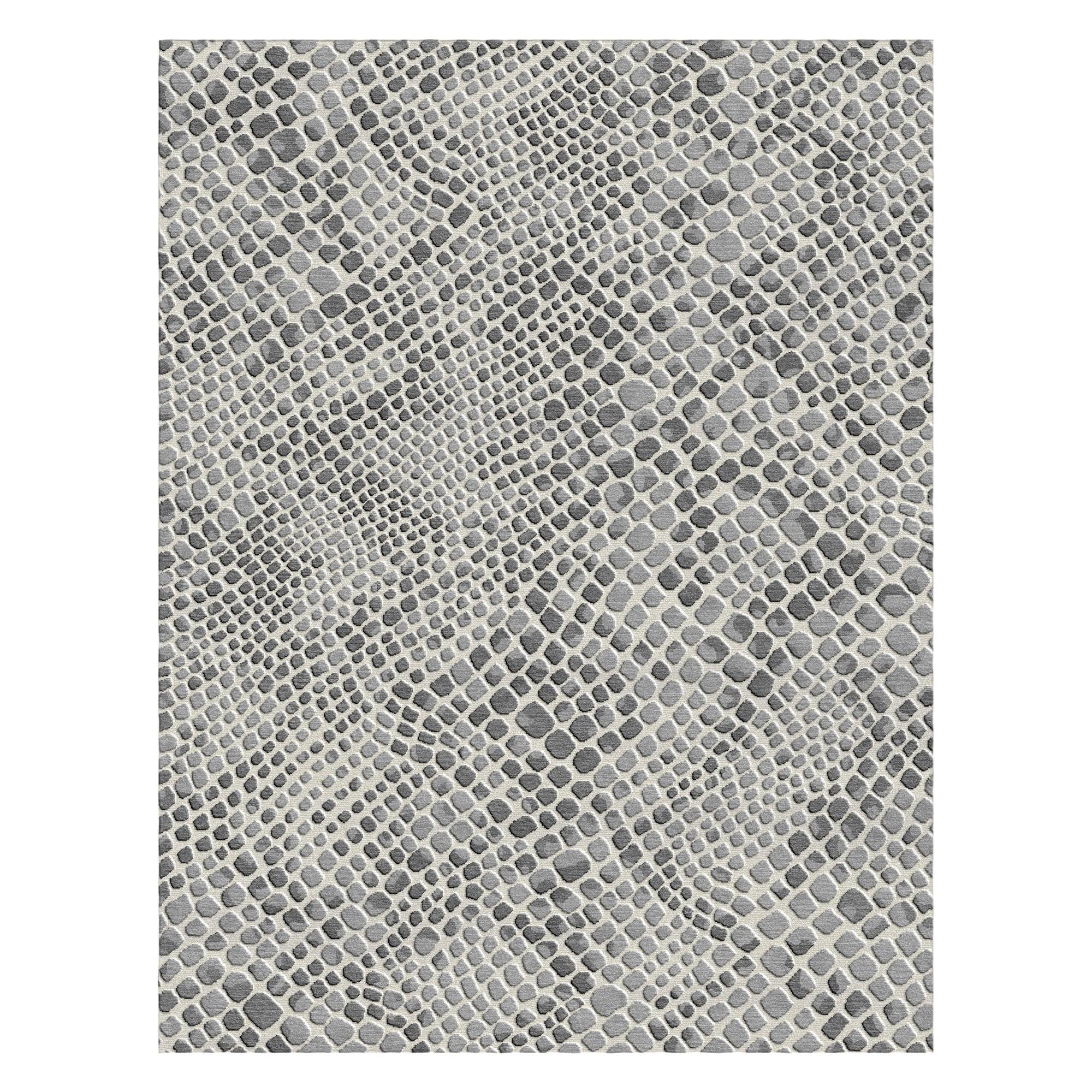 Gray Wool Hand Tufted Carpet Rug for Living Spaces | F-HT-036