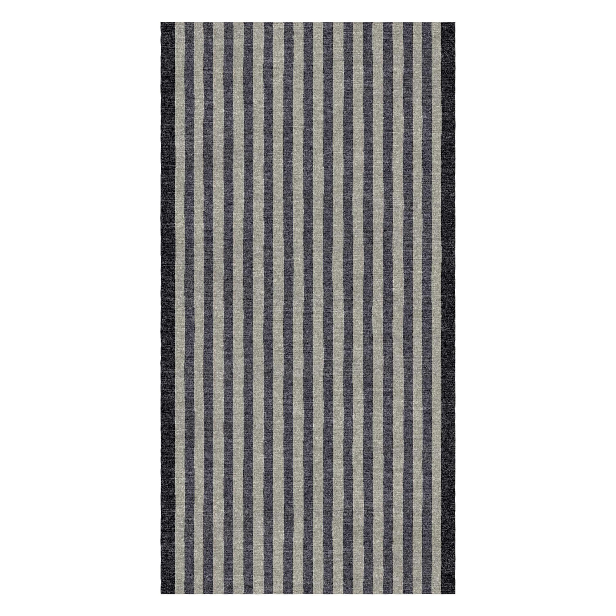 Contemporary Striped, Hand Tufted Carpet Rug for Living Spaces | F-HT-037