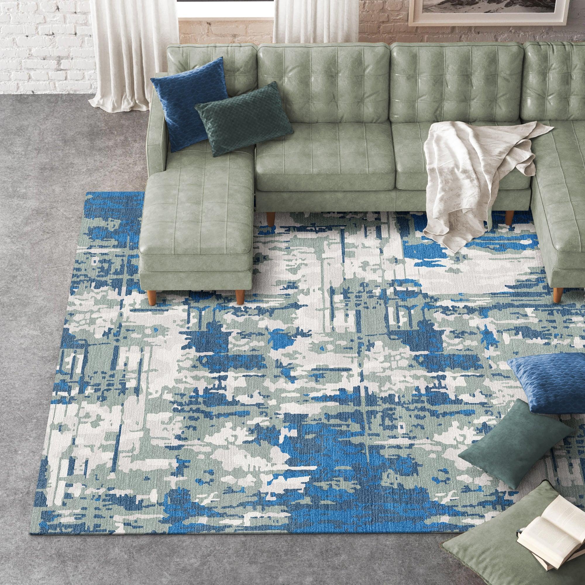 Modern Abstract Rectangular Rug for Living Spaces | F-HT-045