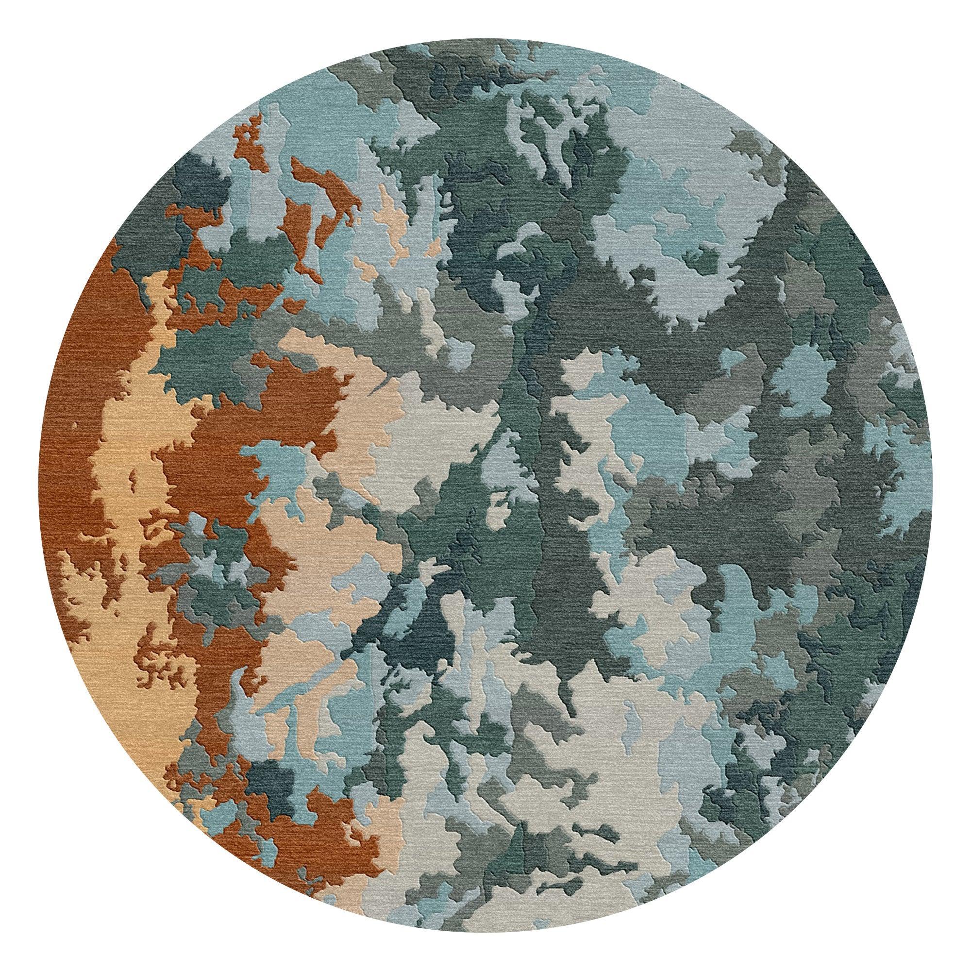 Abstract Round Rug for Living Spaces | F-HT-046