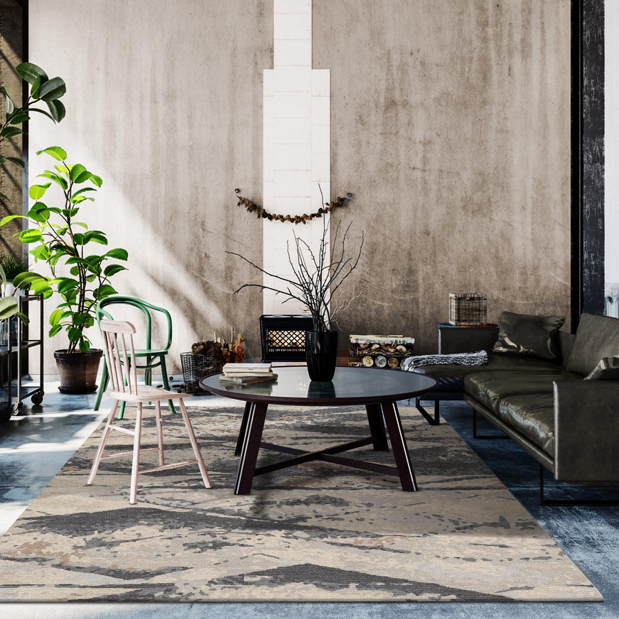 Luxury Abstract Area Rug, Hand Tufted Carpet Rug for Living Spaces | F-HT-041