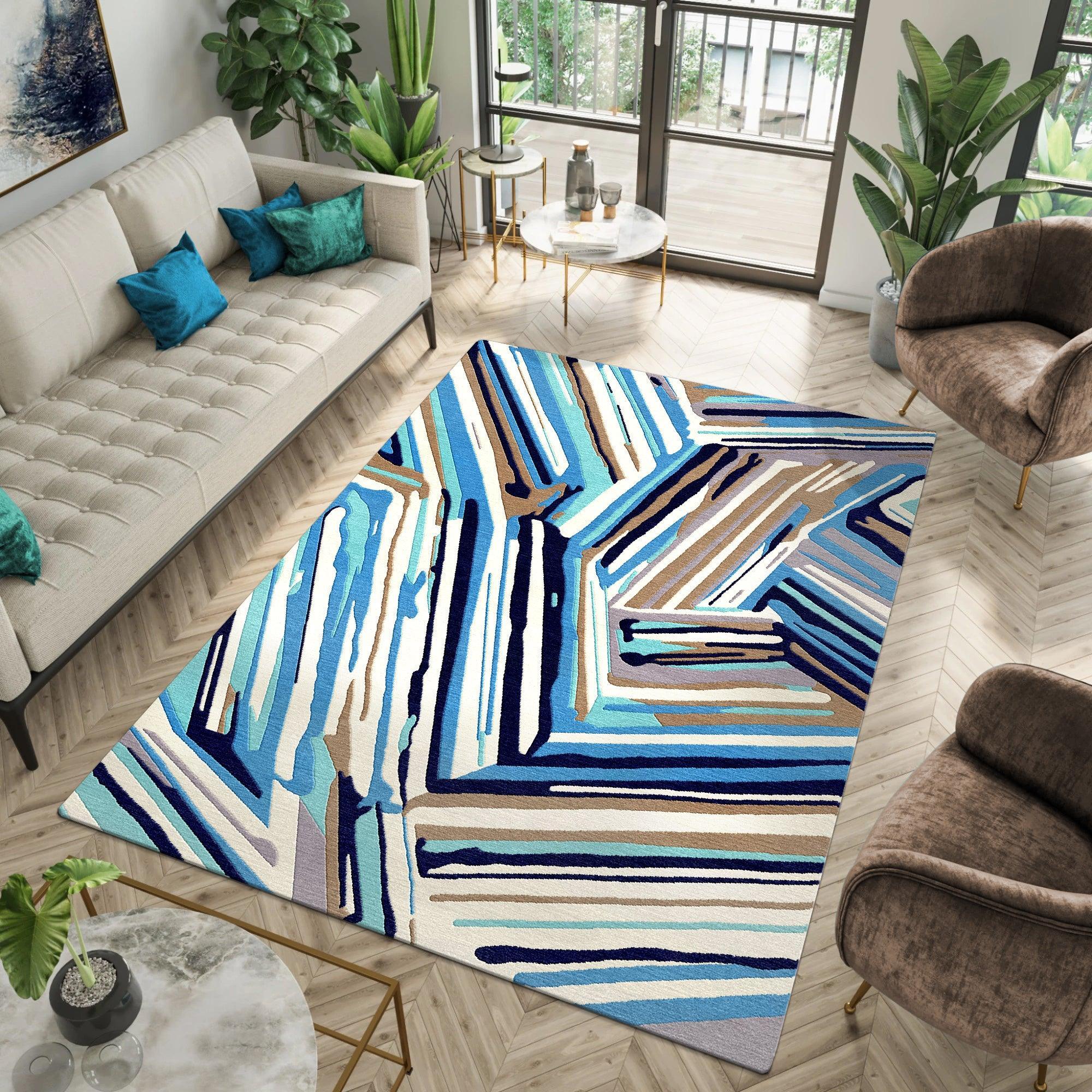 8a5a1e-8b.myshopify.com Modern Coastal Striped Rug for Living Spaces | F-HT-031