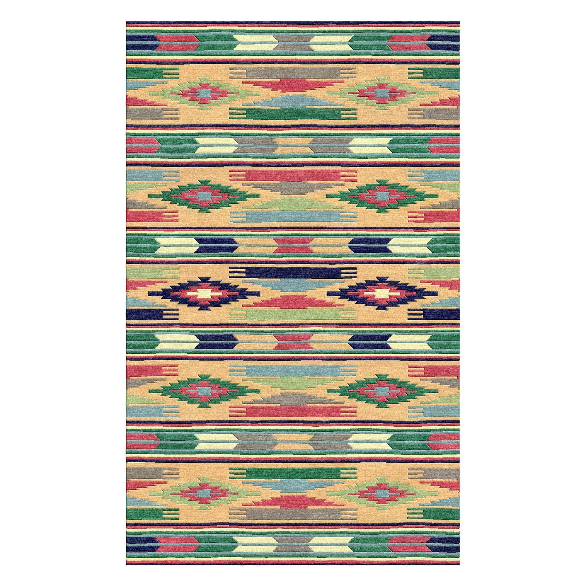 8a5a1e-8b.myshopify.com Multicolor Aztec Geometric Wool Rug for Living Spaces | F-HT-032