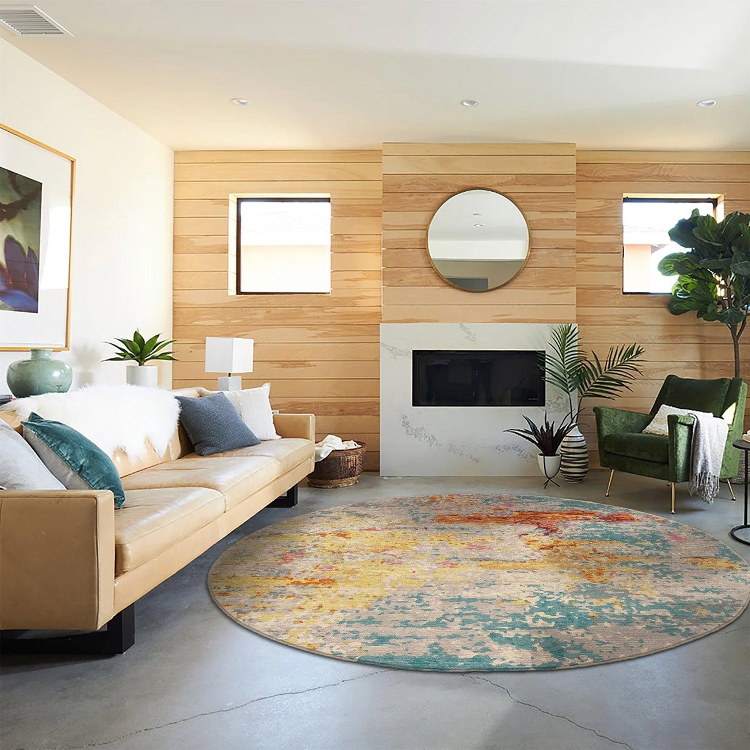 8a5a1e-8b.myshopify.com Round Abstract Hand Tufted Carpet Rug for Living Spaces | F-HT-024