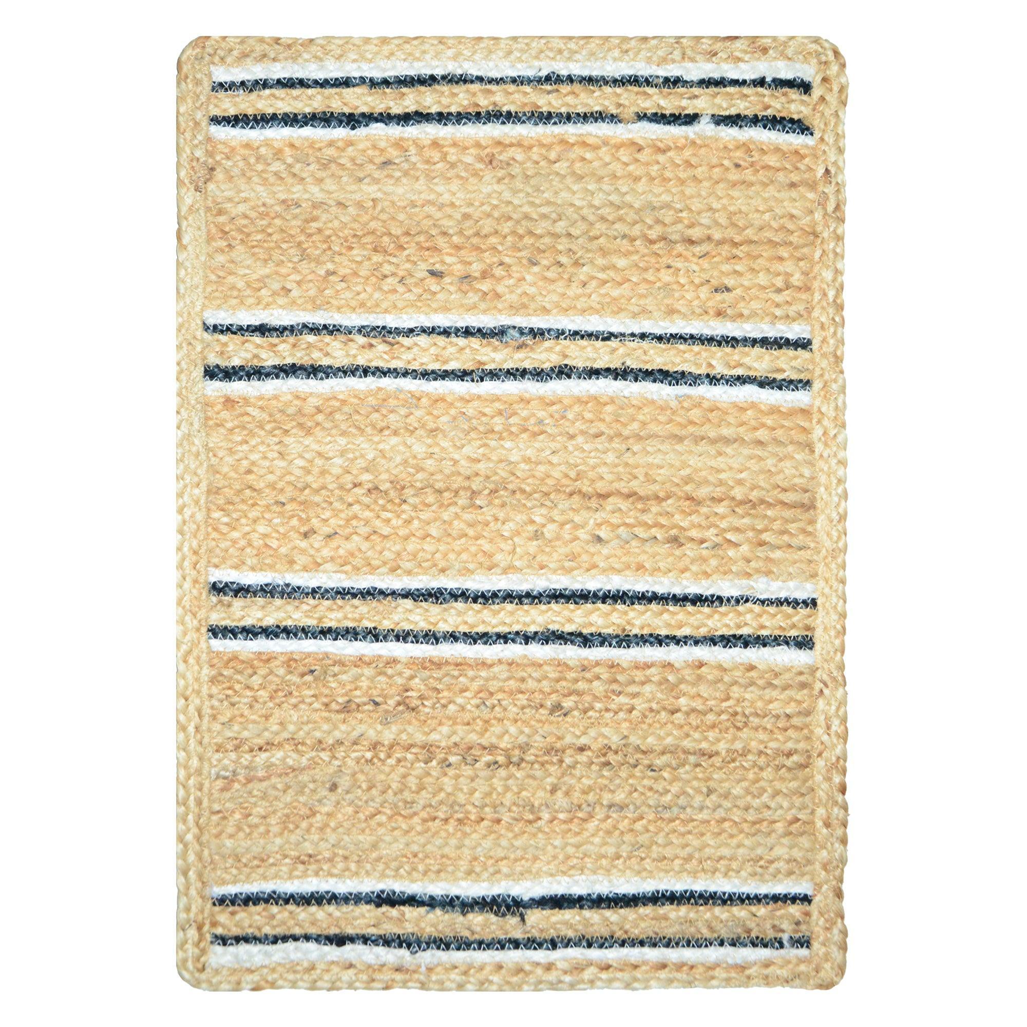Handmade Jute Rug | Handmade Braided Jute Rug - FAROOKHT F-JU-003