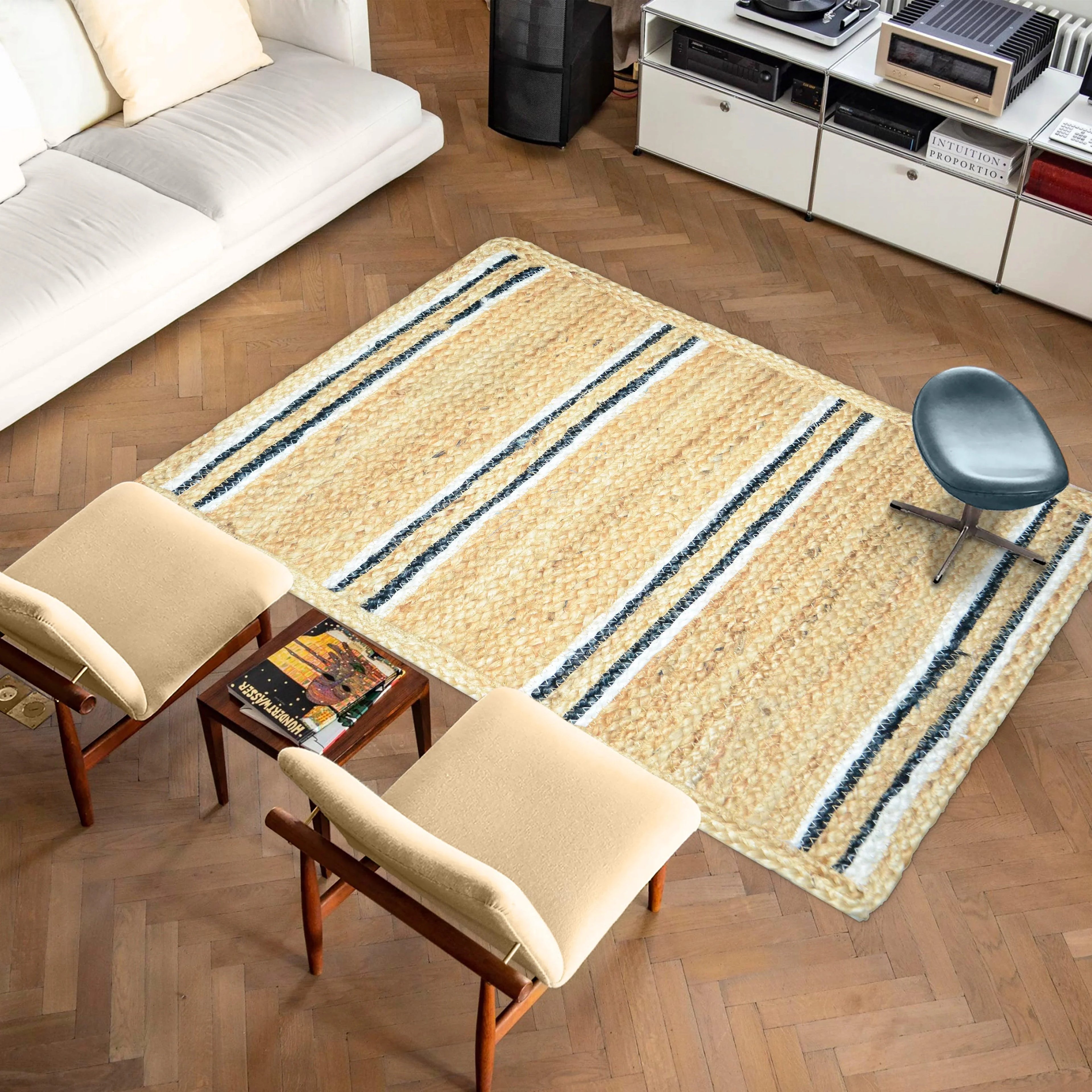 Handmade Jute Rug | Handmade Braided Jute Rug - FAROOKHT F-JU-003