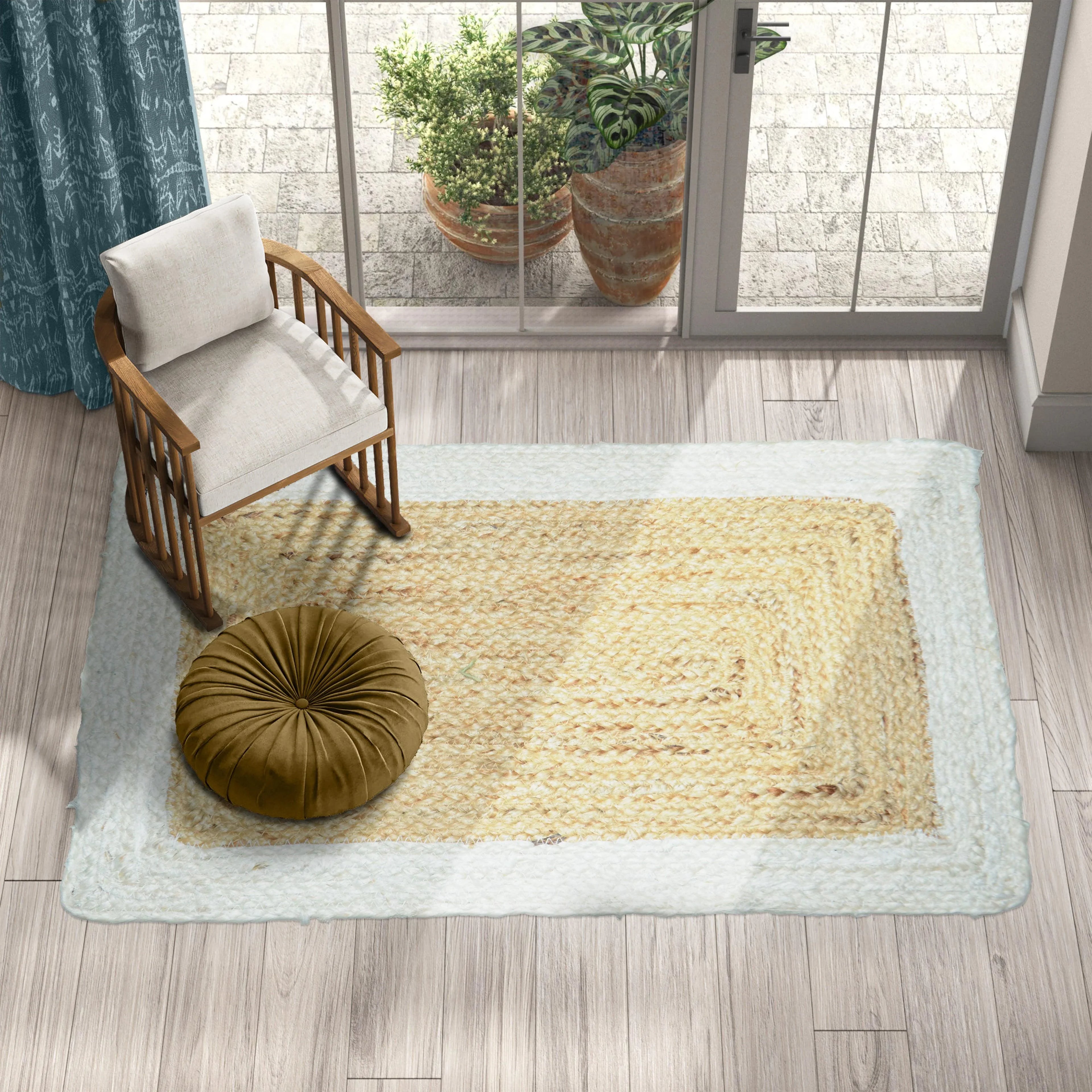 Handmade Jute Braided Rug FAROOKHT Jute Rug F-JU-004