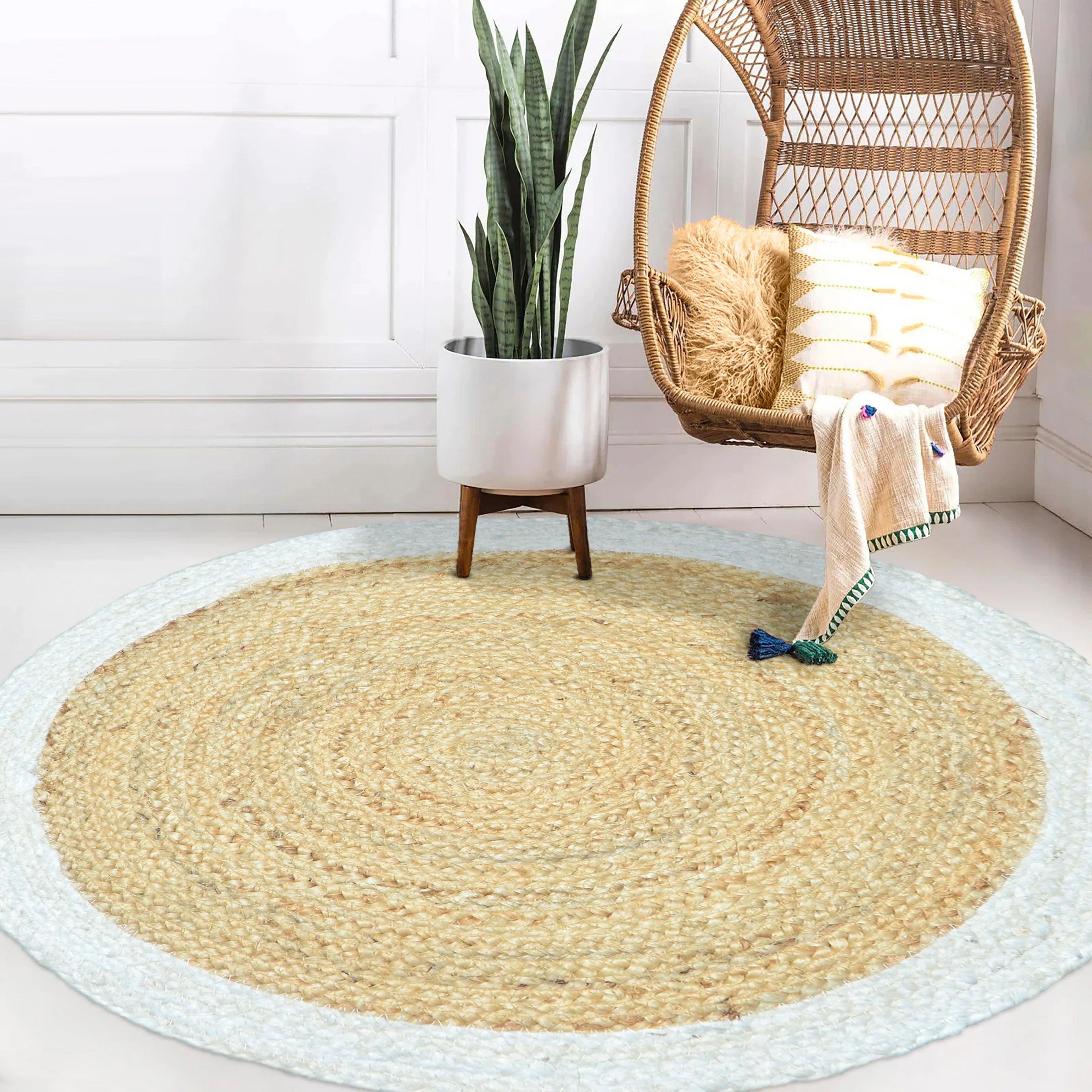 Handmade Braided Round Jute Rug F-JU-005