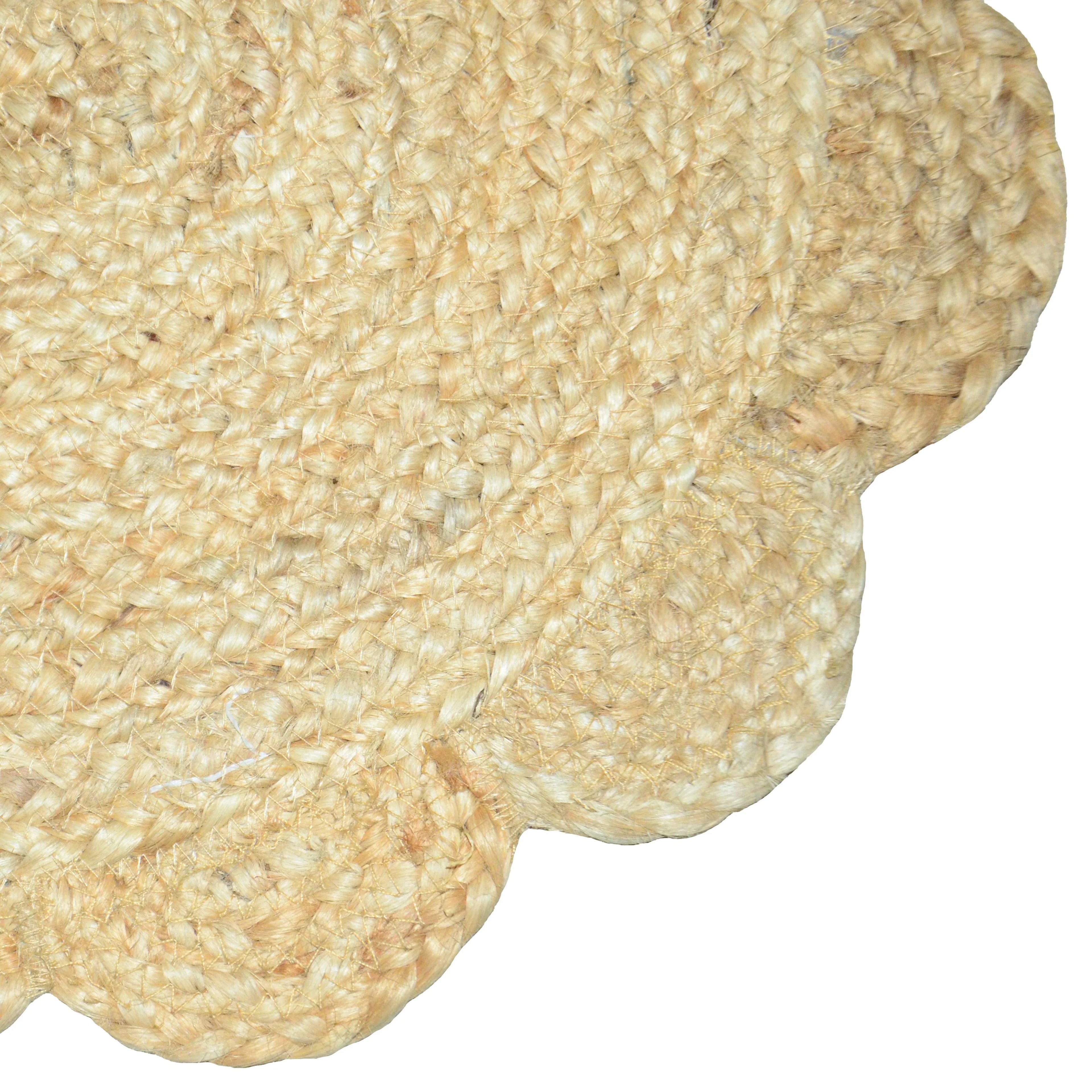 Braided Natural Jute Rug for Living Spaces - FAROOKHT F-JU-007