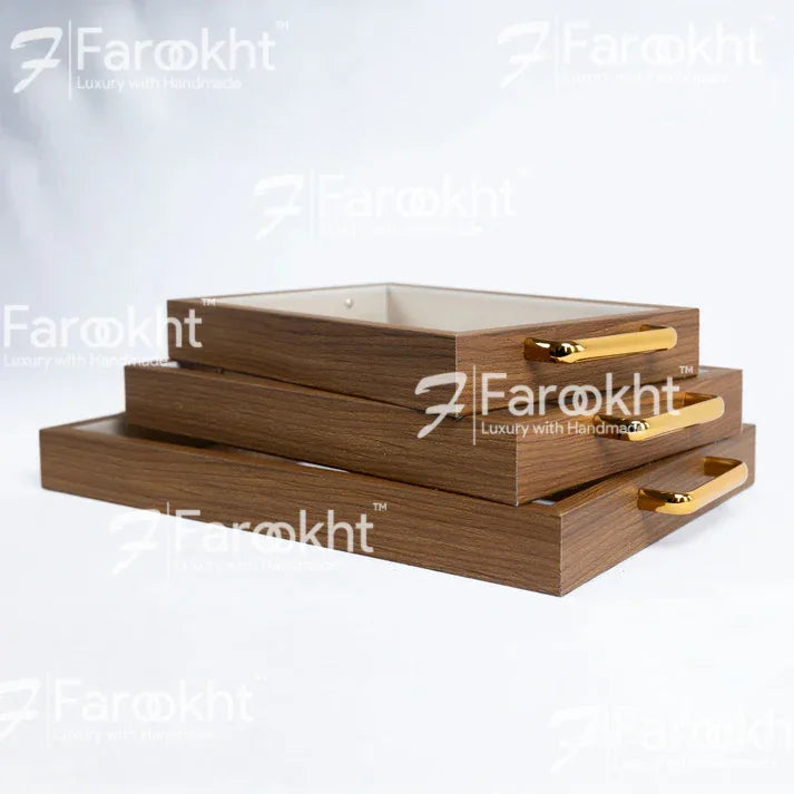 Handwoven Rattan Square Serving Trays – Natural Decorative Platter Set