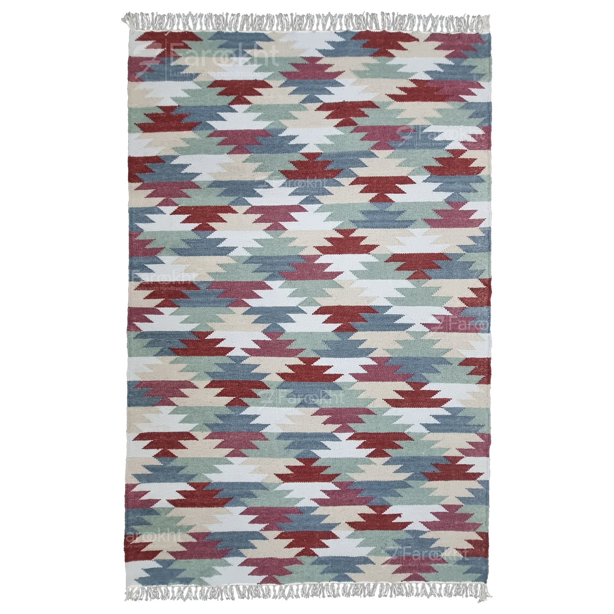 Pastel Chevron Handwoven Kilim Rug