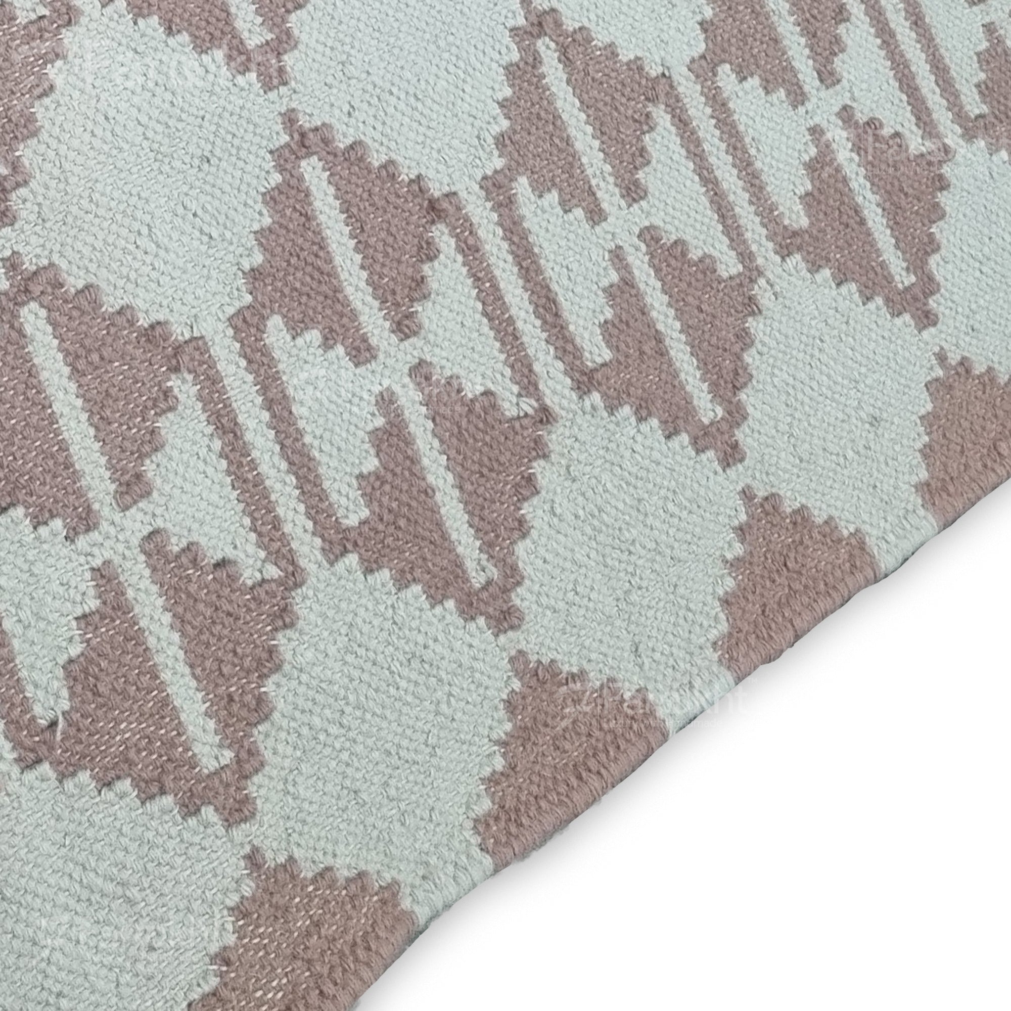 Handwoven Pink Geometric Rug