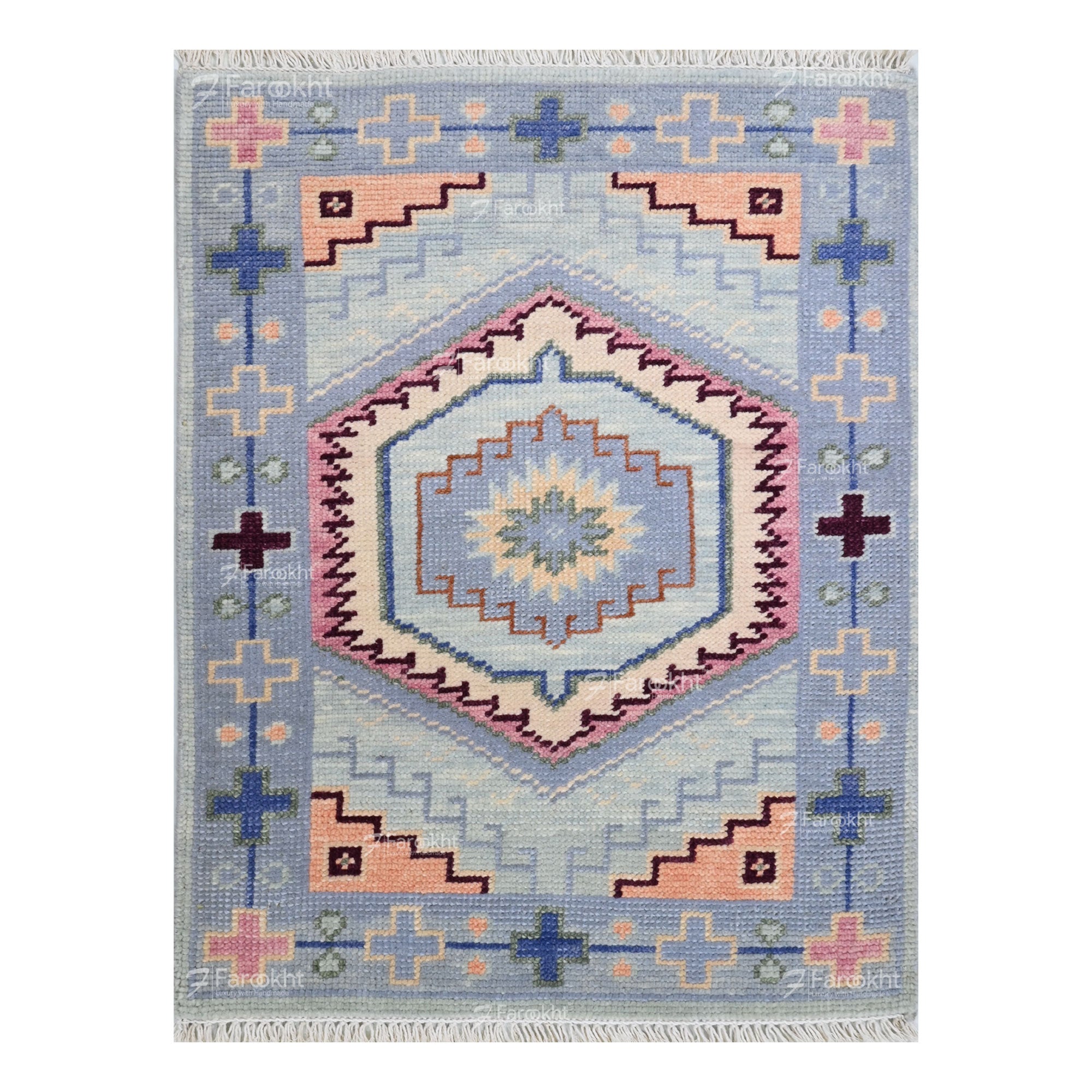 Hand Knotted Oushak Carpet and Rugs 018