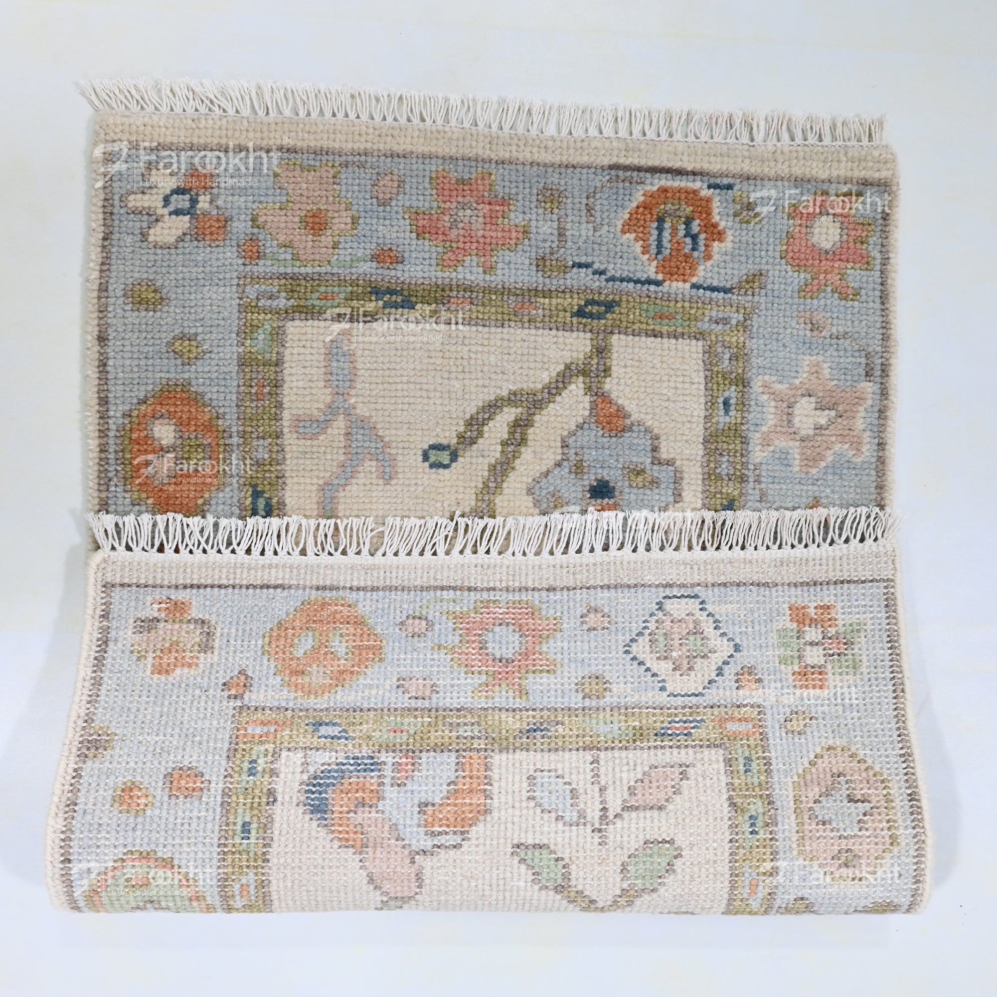 Hand Knotted Oushak Carpet and Rugs 027