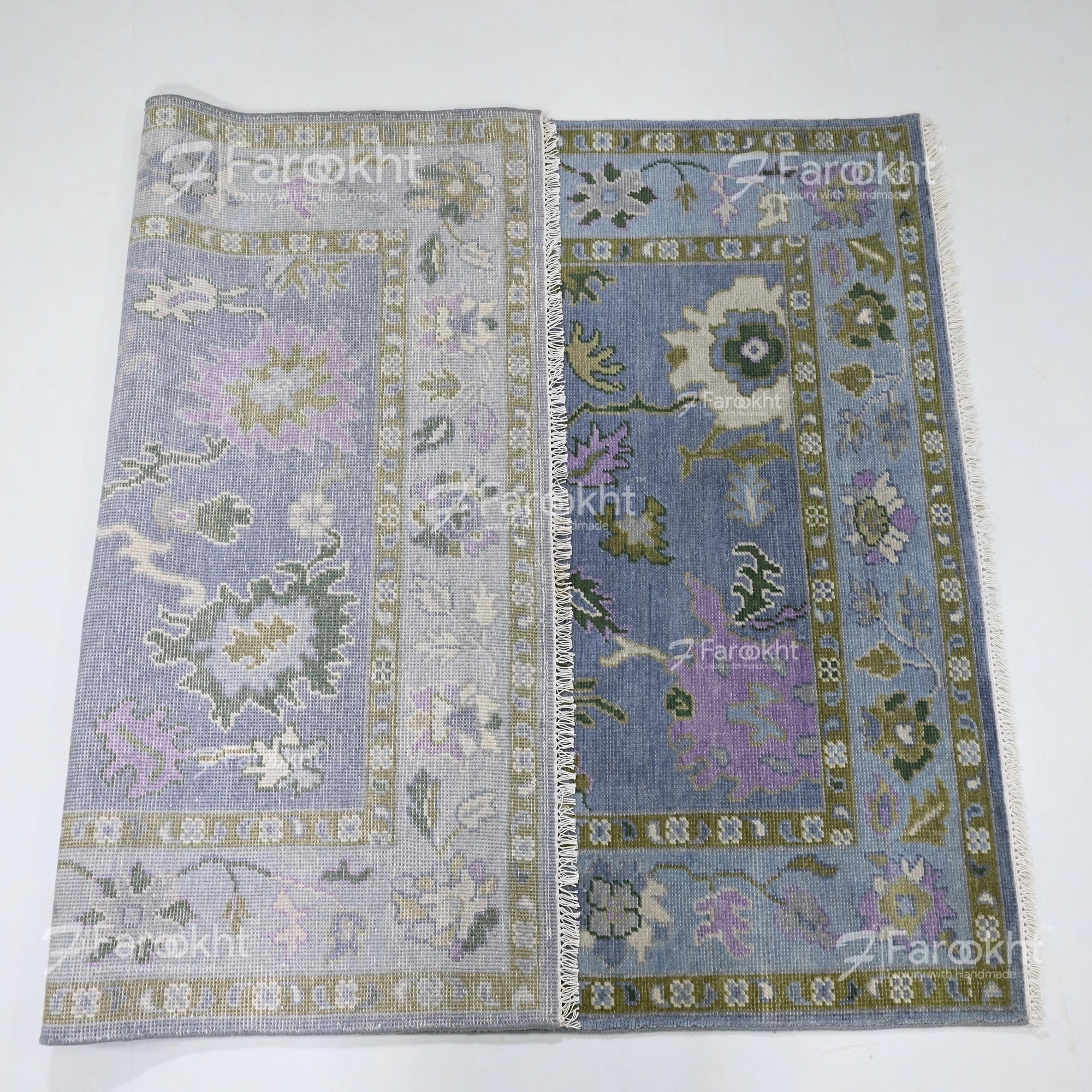 Hand Knotted Oushak Carpet and Rugs 08