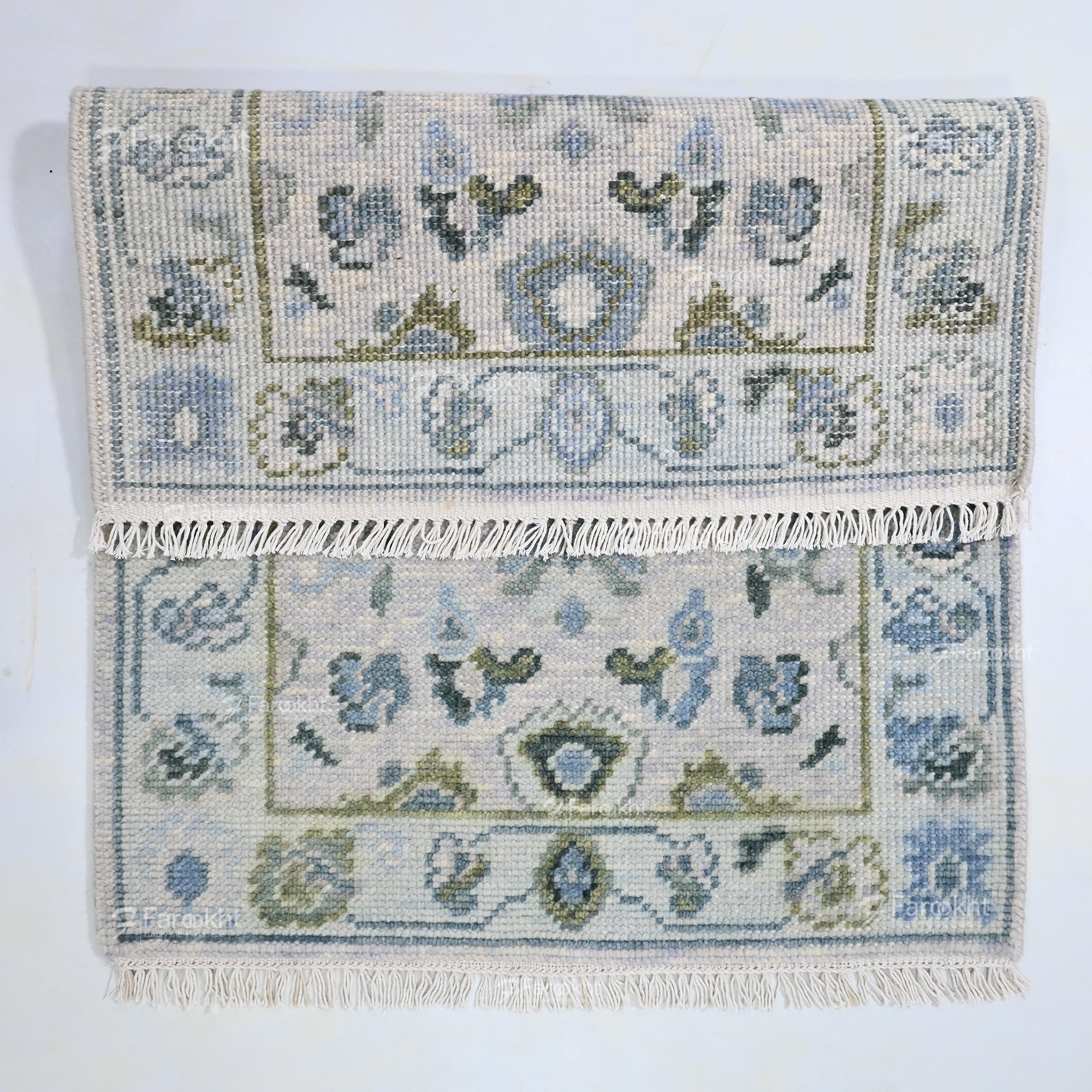 Hand Knotted Oushak Carpet and Rugs 016