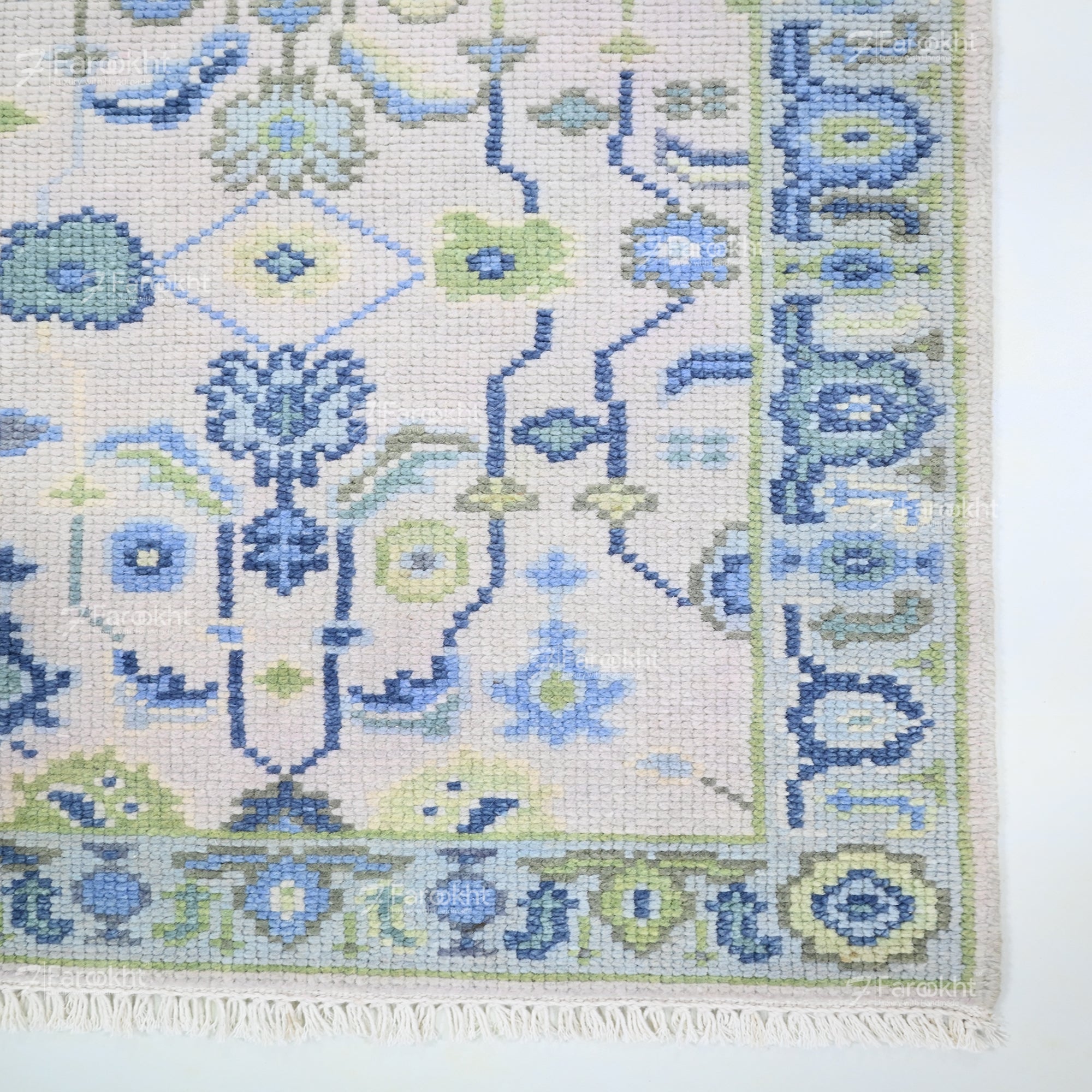 Hand Knotted Oushak Carpet and Rugs 024