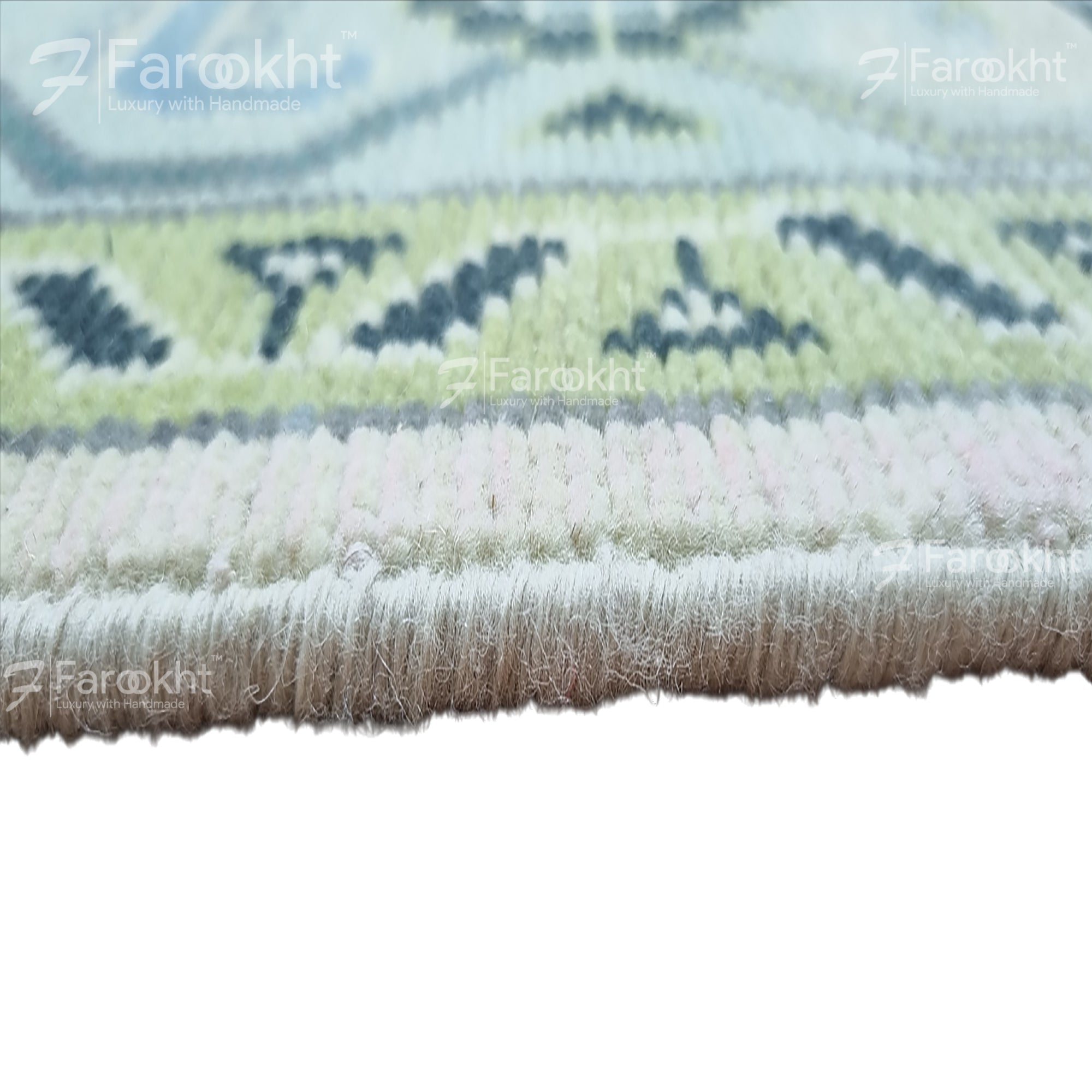 Green Hand Knotted Oushak Rugs and Carpets