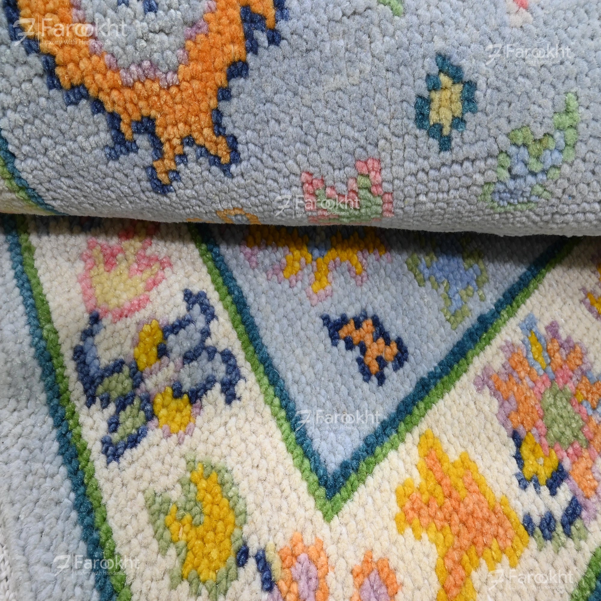 Hand Knotted Oushak Carpet and Rugs 011