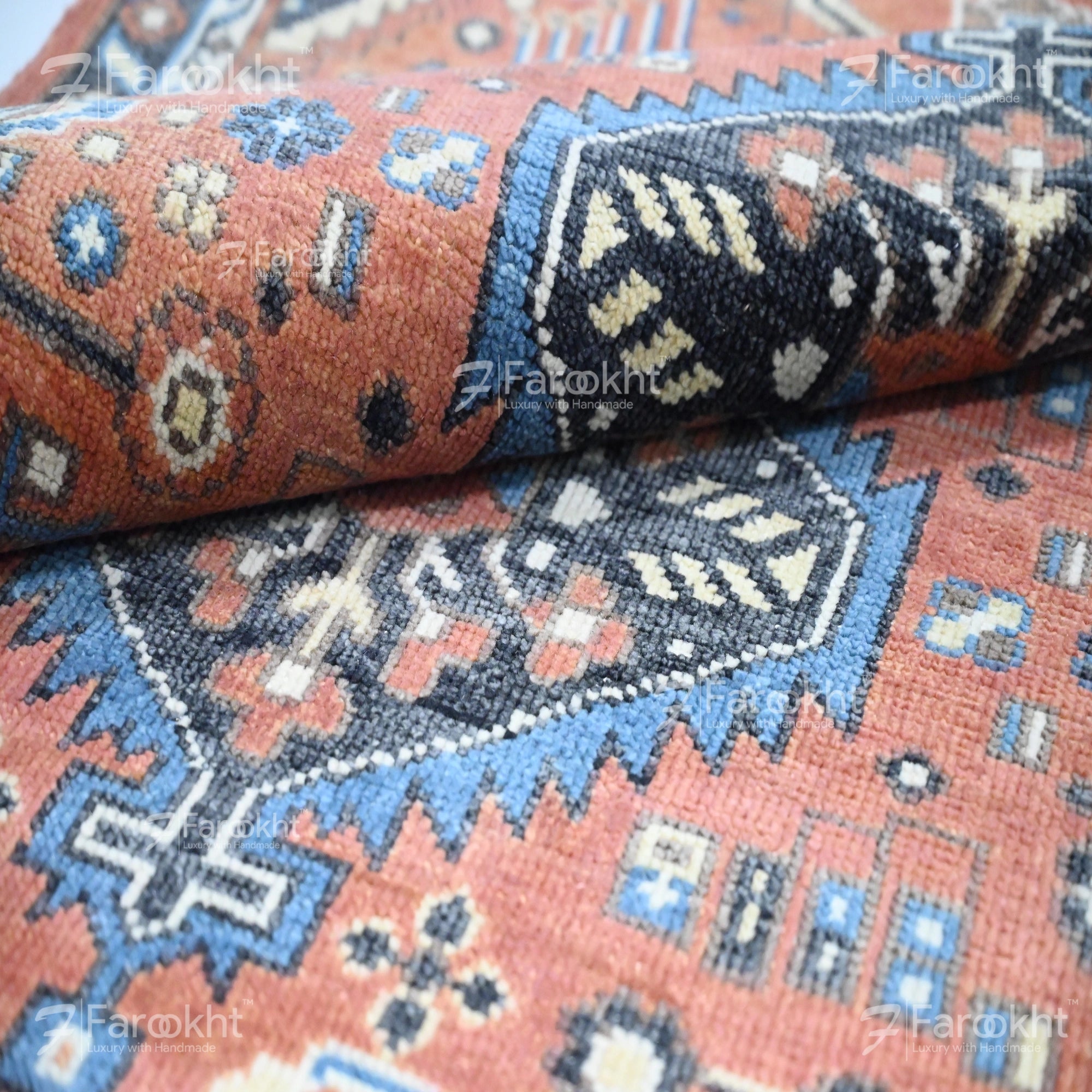 Hand Knotted Oushak Carpet and Rugs 06