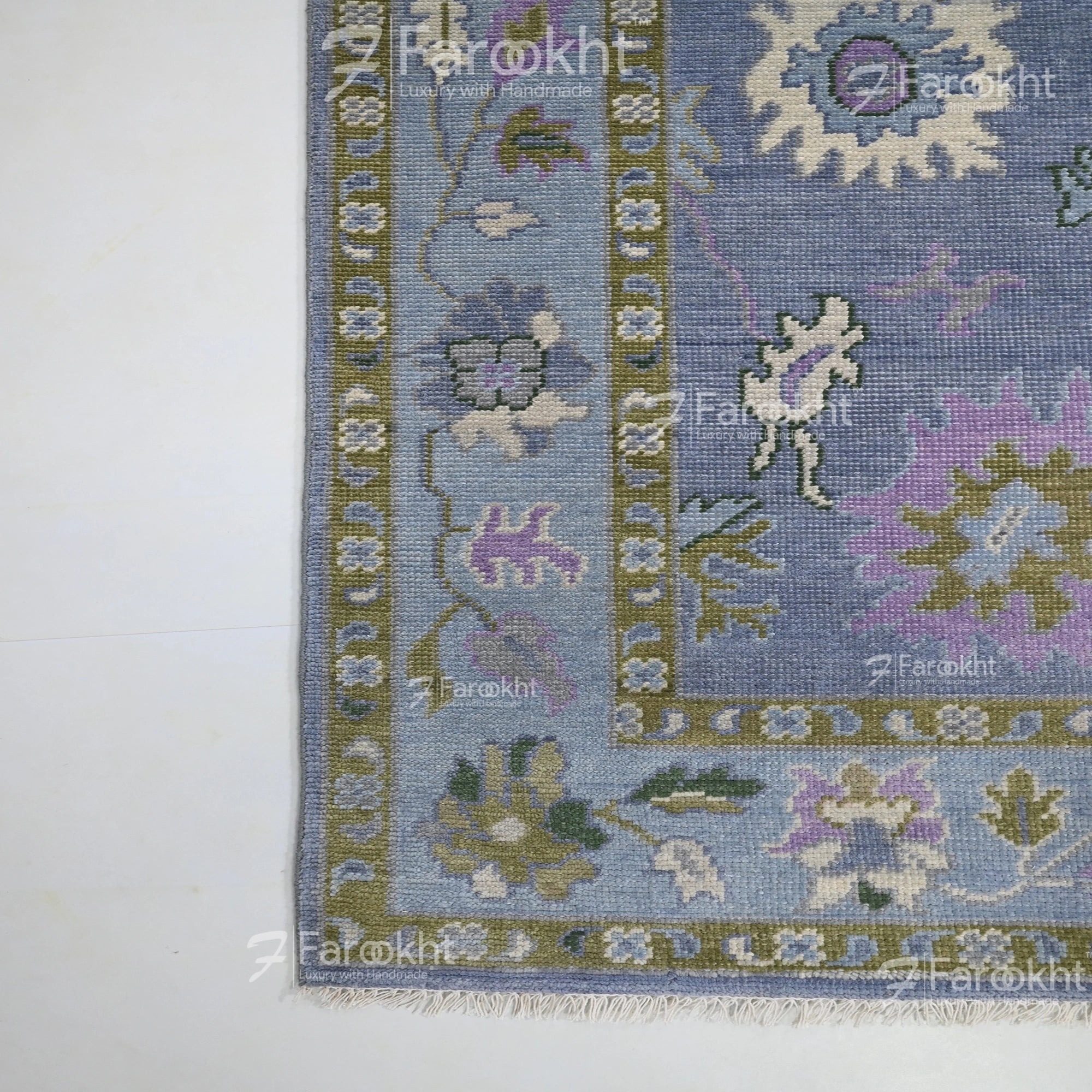 Hand Knotted Oushak Carpet and Rugs 08