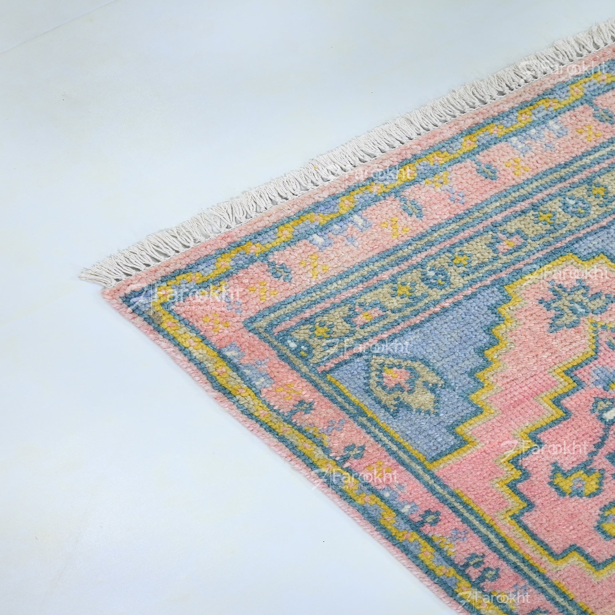 Hand Knotted Oushak Carpet and Rugs 019