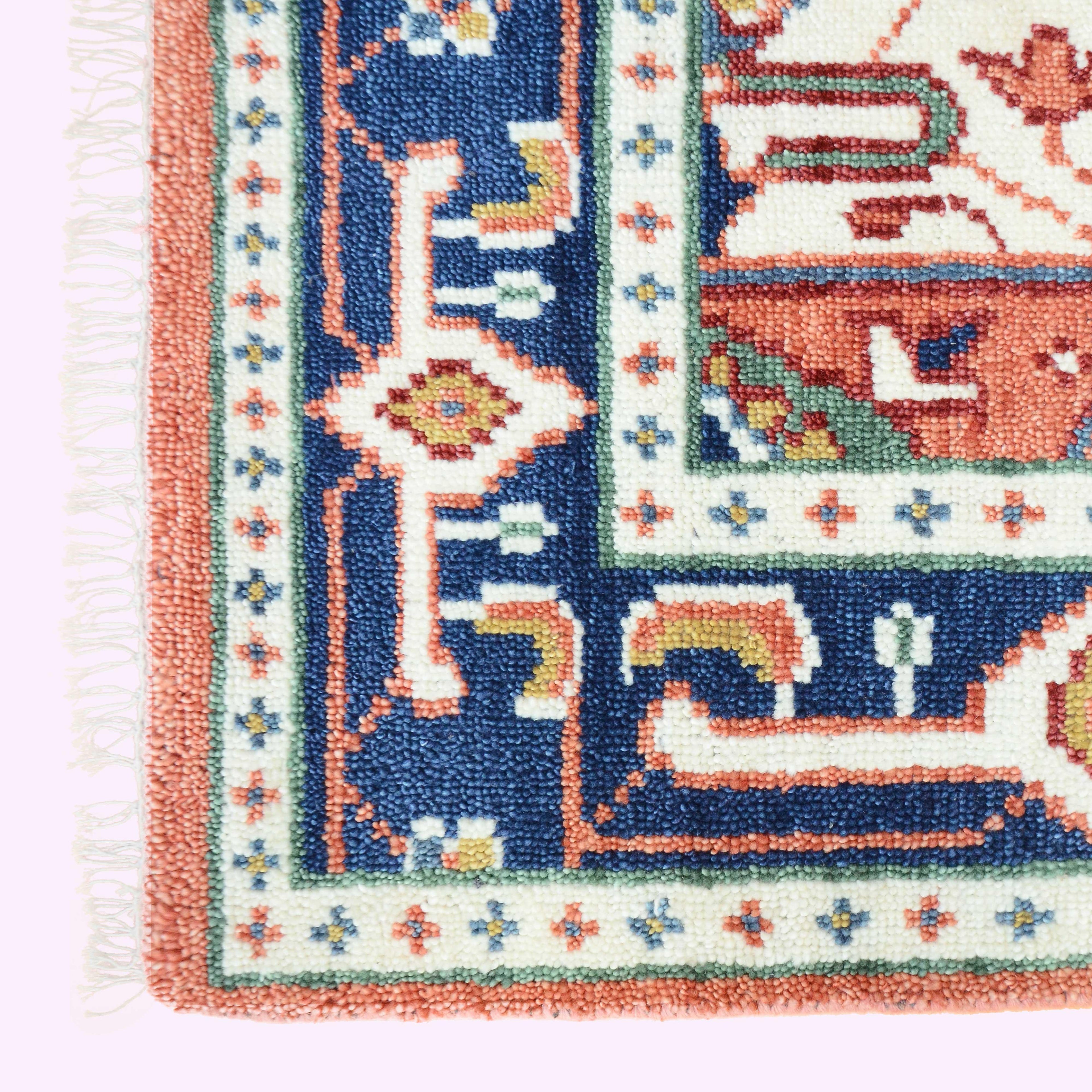 Hand-Knotted Oushak Wool Rugs F-HKOU-007