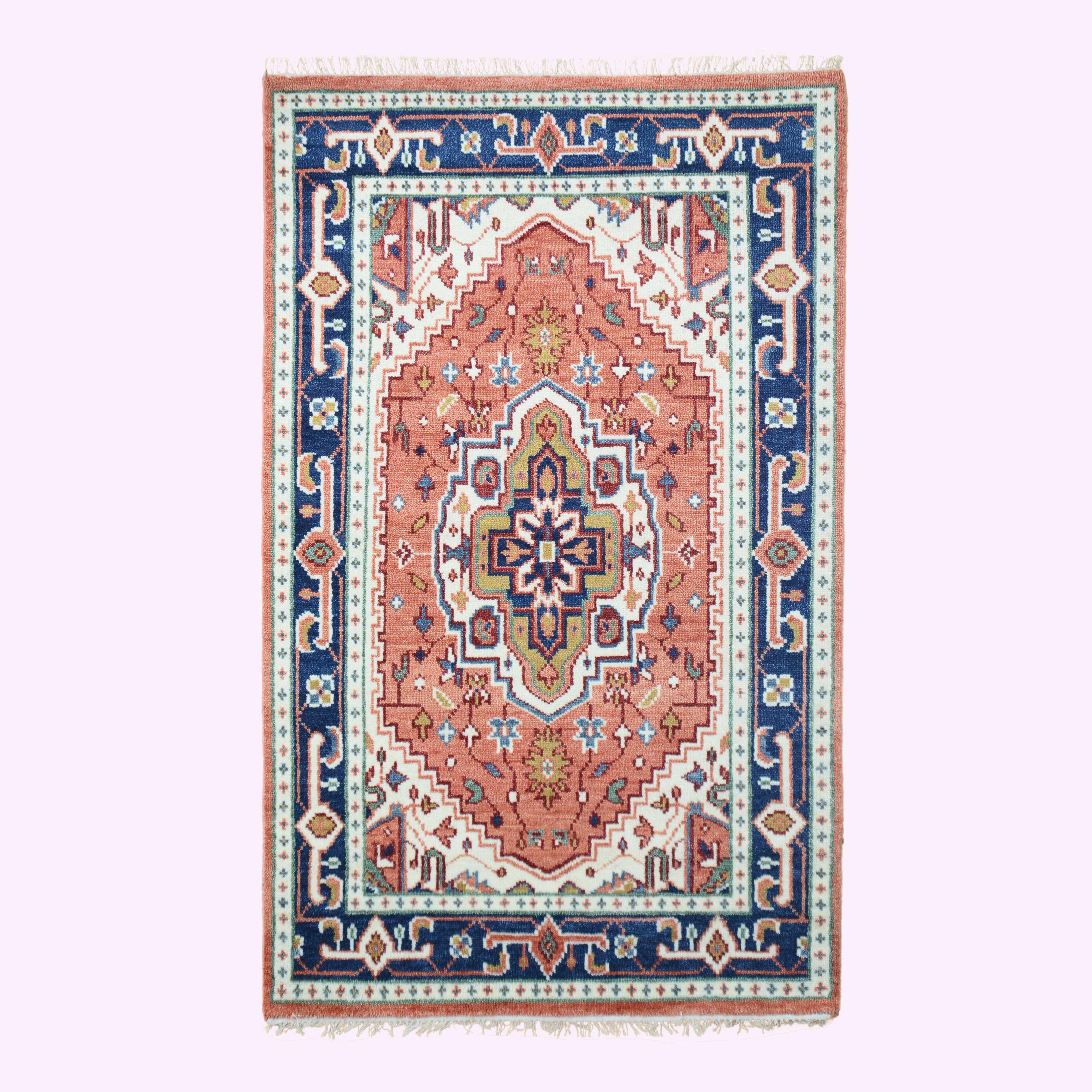 Hand-Knotted Oushak Wool Rugs F-HKOU-007