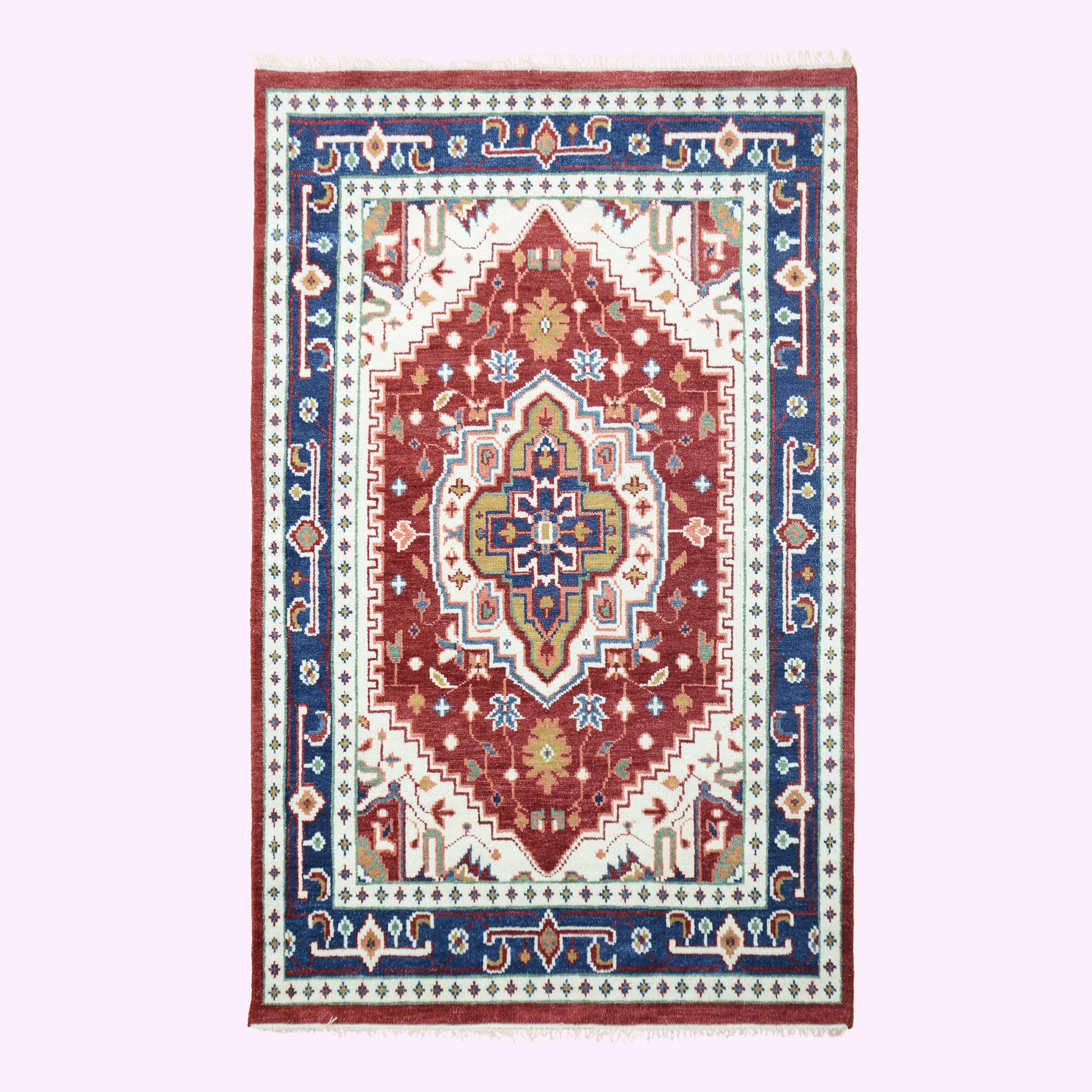 Hand Knotted Oushak Carpet and Rugs F-HKOU-009 a