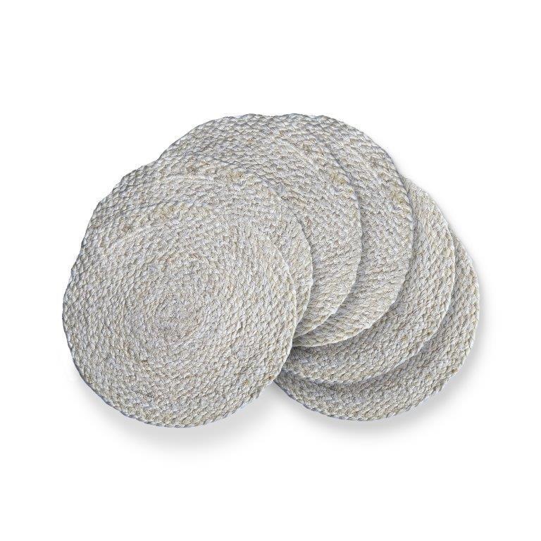 8a5a1e-8b.myshopify.com Water Hyacinth Placemat Set of 6 Jute Plate Mats NonSlip Boho Braided 12x12 Inch | FPMP002