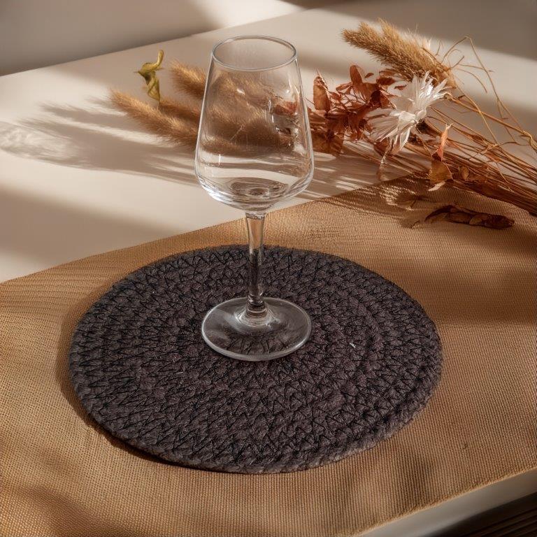 8a5a1e-8b.myshopify.com Water Hyacinth Placemats Set of 6 Jute Table Mats Farmhouse Boho Style 6x6 Inch | FPMG004