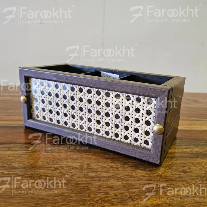 Handcrafted Rattan Pen Stand