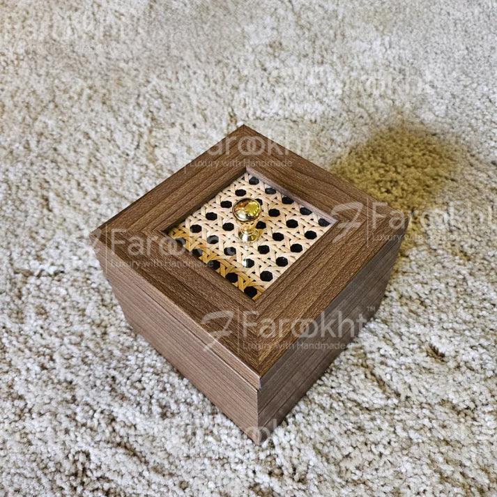 Handwoven Rattan Jewellery Box – Boho Chic Storage Organizer with Mirror & Compartments