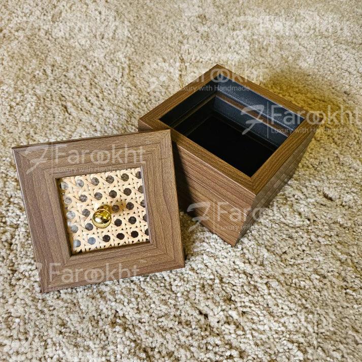 Handwoven Rattan Jewellery Box – Boho Chic Storage Organizer with Mirror & Compartments