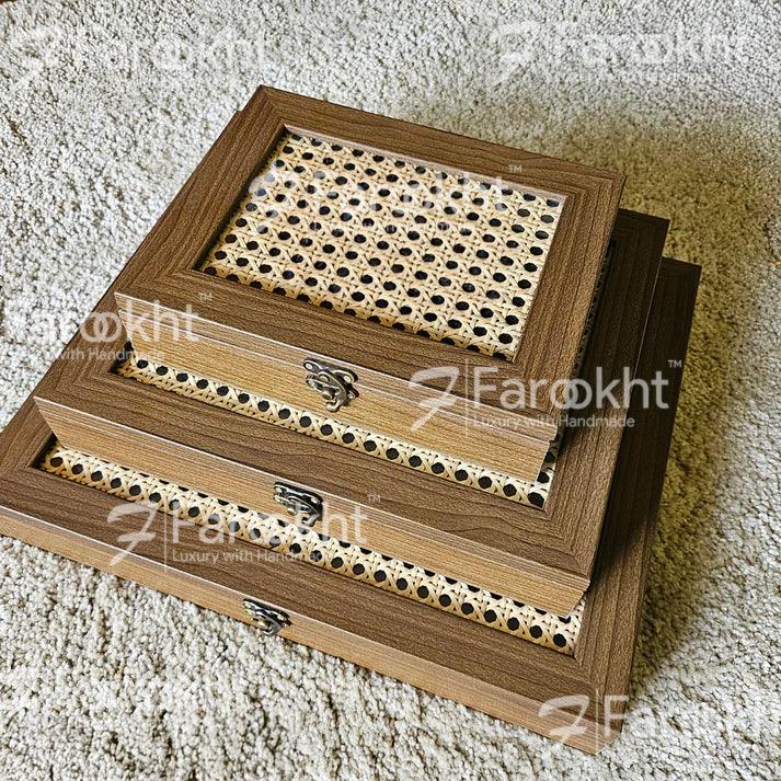 Handwoven Rattan Storage Box – Natural Organizer for Home & Office